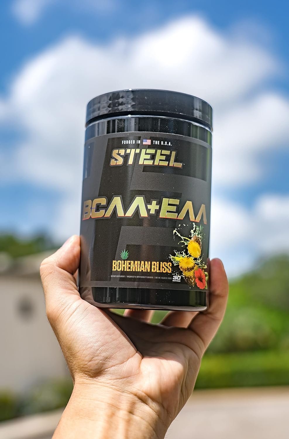 Steel Supplements | High Performance BCAA EAA Powder | Promotes Lean Muscle Growth and Workout Endurance | 2:1:1 Ratio to Recover Muscle Faster 30 Servings. (Bohemian Bliss) - Image 5