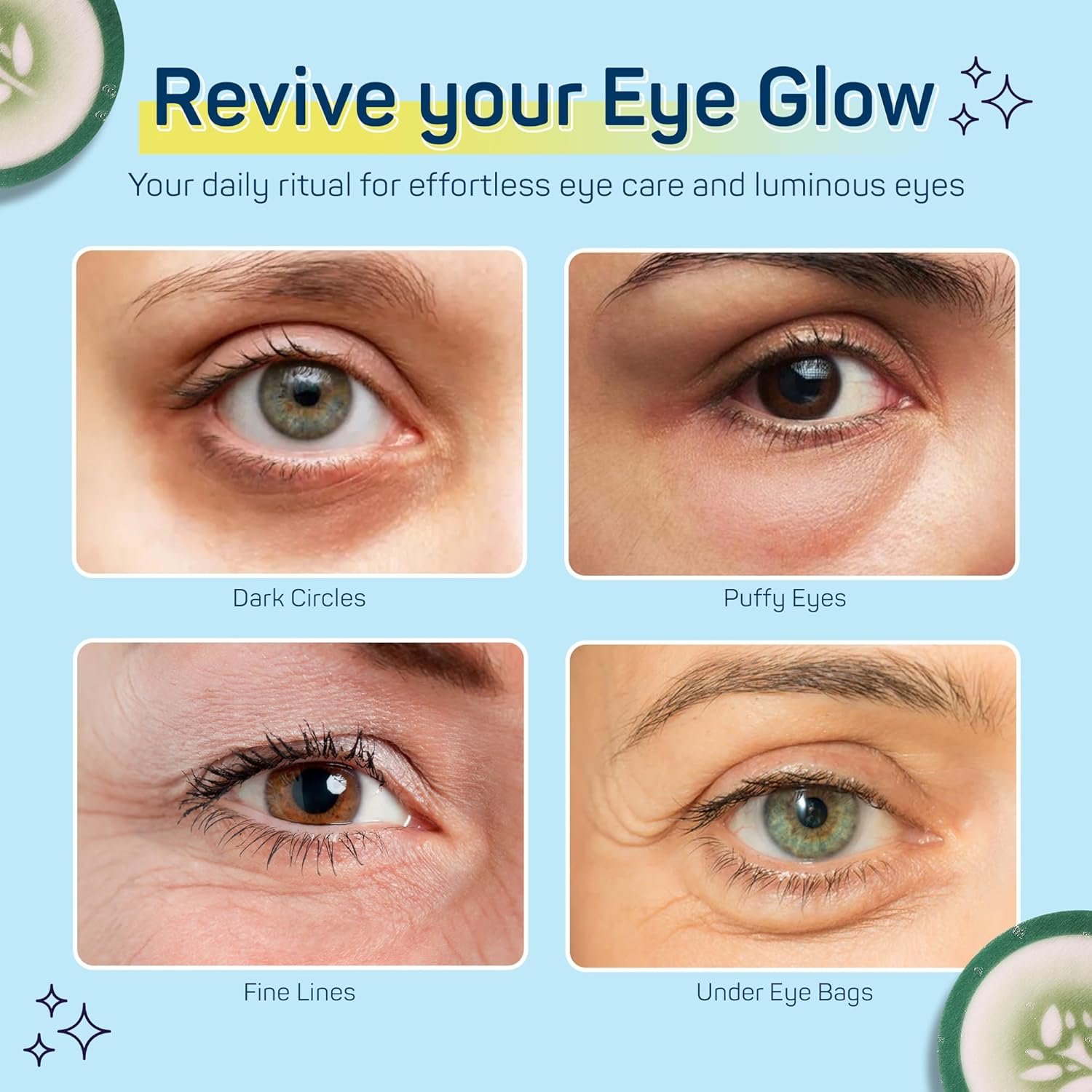 SpaLife Cooling Eye Pads - Korean Soothing Eye Pads for Dark Circles, Puffy Eyes, and Wrinkles - 48 Pads with Fruit + Vegetable Extracts - Revitalizing Hydrating Eye Pads for Eye Treatment (Cucumber) - Image 8