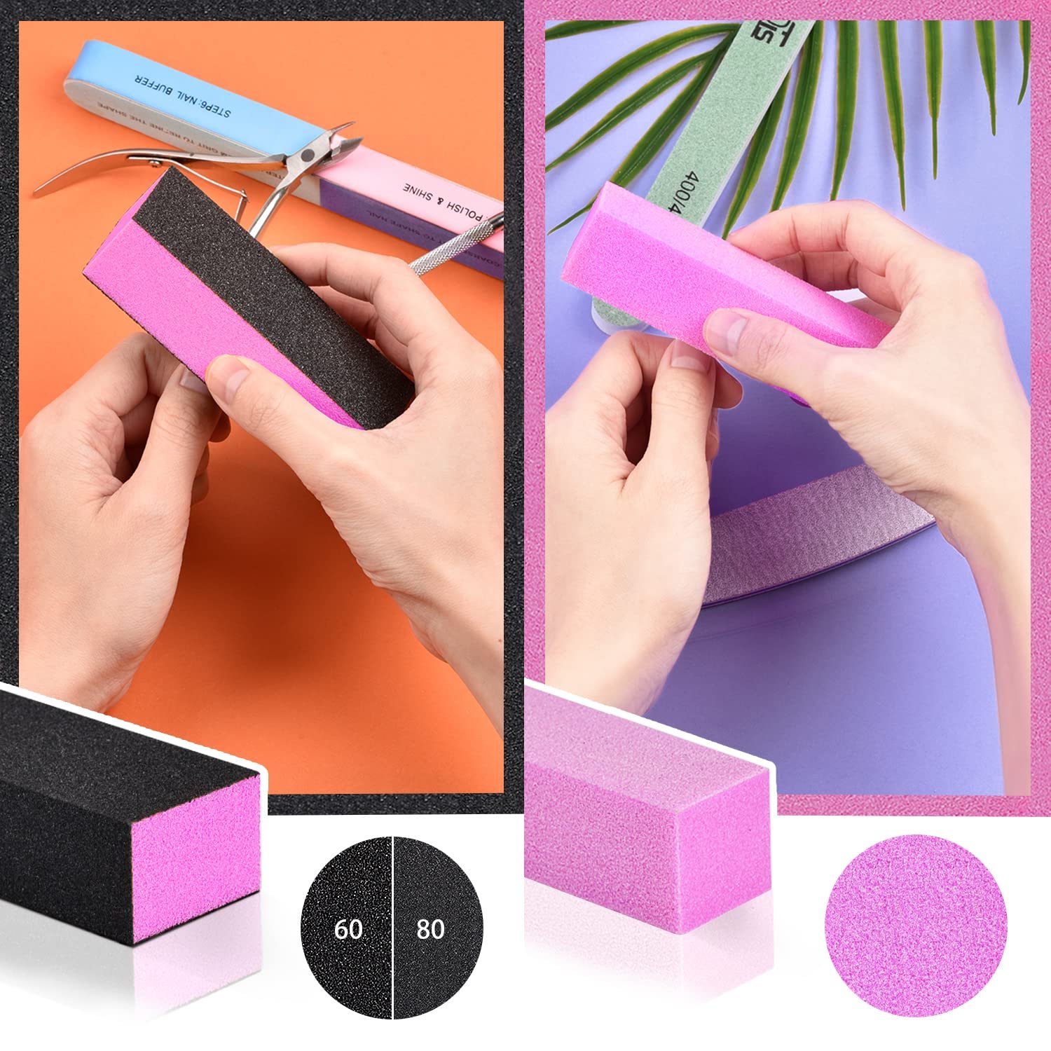 TsMADDTs Nail Buffers and Files, Manicure Tools Kit Nail File Kit with 3PCS Nail Files, 2PCS Nail Buffer Blocks, 2PCS Polishing Nail Buffers,Cuticle Nippers, Cuticle Pusher and Cuticle Oil - Image 6