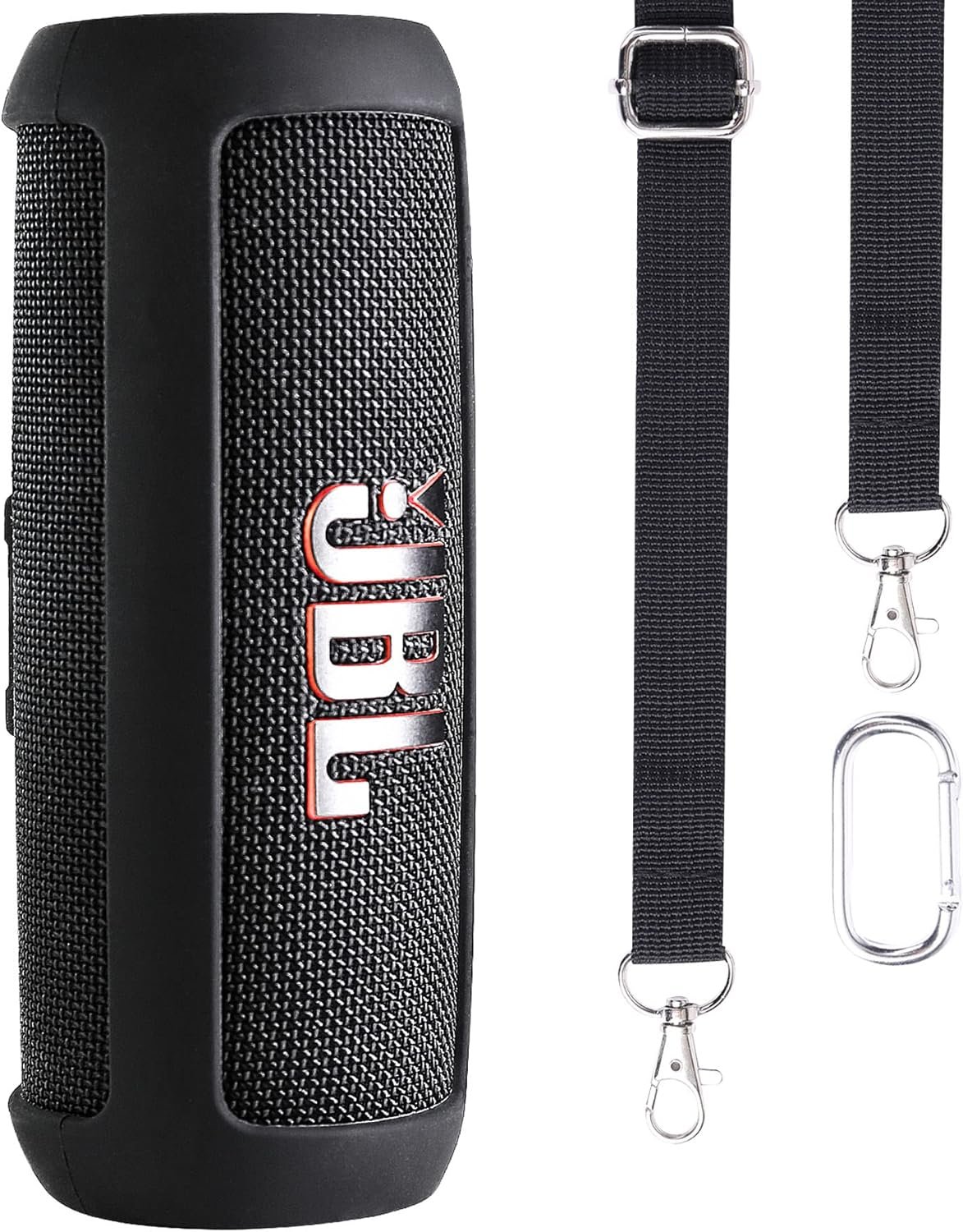 co2CREA Soft Silicone Case Replacement for JBL Flip 6 Portable Bluetooth Speaker (Black Case) - Image 2