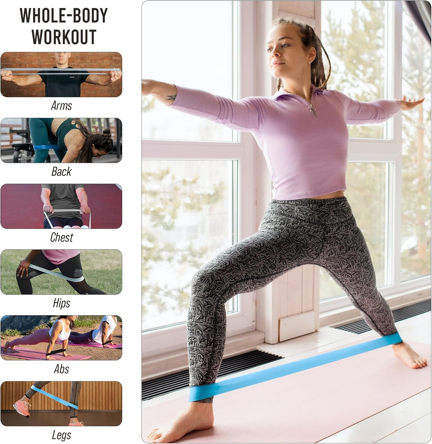 Mini Loop Exercise Resistance Bands, Set of 5. for Physical Therapy, Strength Training, Toning, Yoga, and Pilates - Image 7