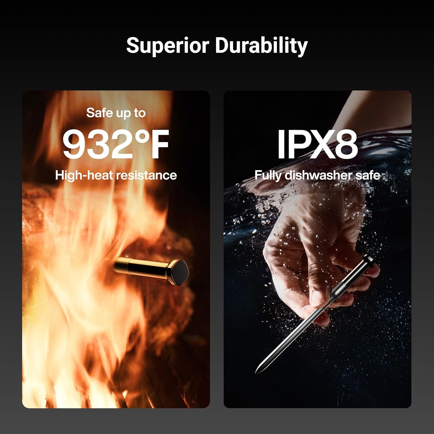 Wireless Meat Thermometer, 10X Enhanced Signal and Stability with Sub-1G, Standalone Base with Display & Control, Certified Accuracy ±0.5°F, WiFi Unlimited Range for BBQ, Oven,Smoker,Grill - Image 8