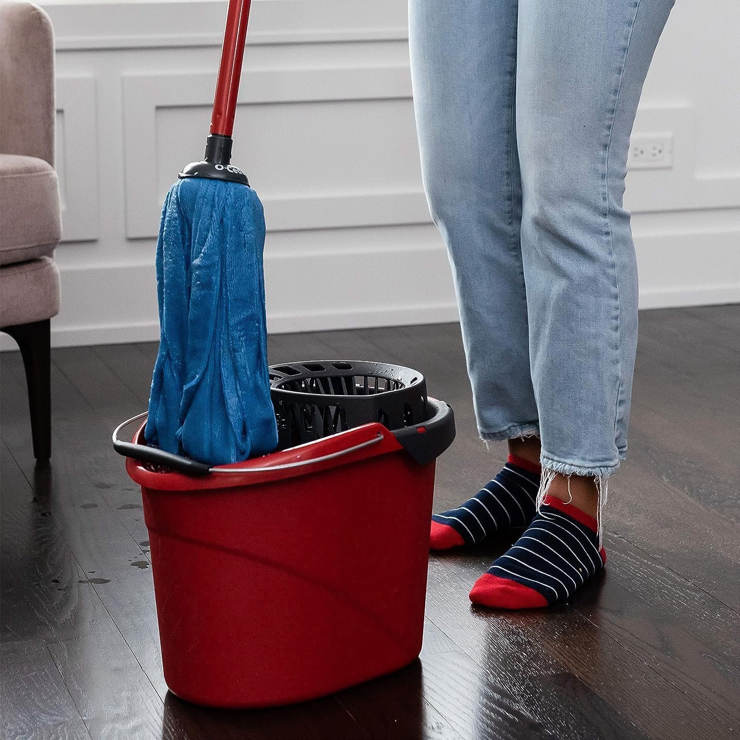 O-Cedar Quickwring Bucket & MF Cloth Mop + 1 Citrus PAC (Variety Pack) - Image 6