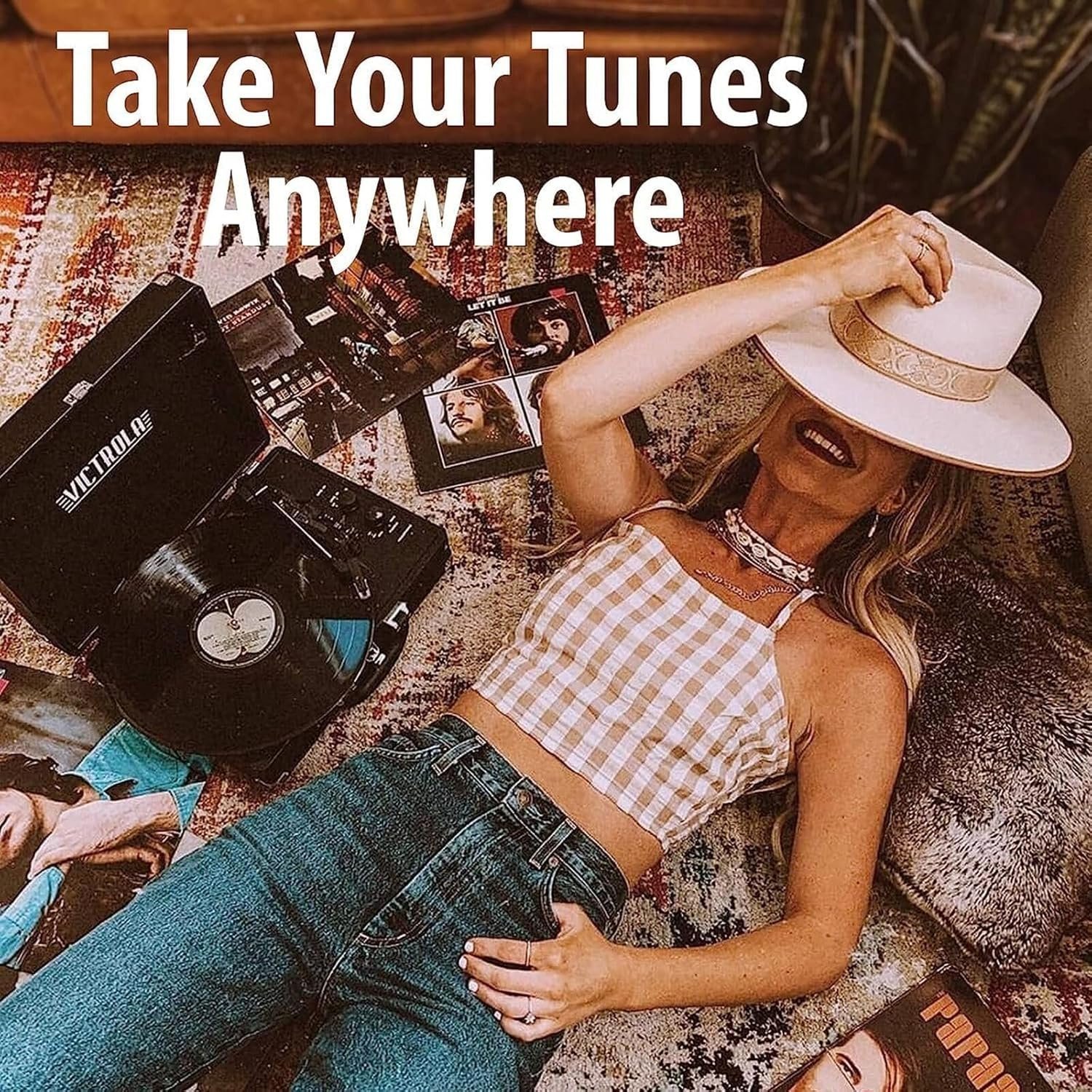 Victrola Vintage 3-Speed Bluetooth Portable Suitcase Record Player with Built-in Speakers | Upgraded Turntable Audio Sound|Cobalt Blue, Model Number: VSC-550BT-COB - Image 7