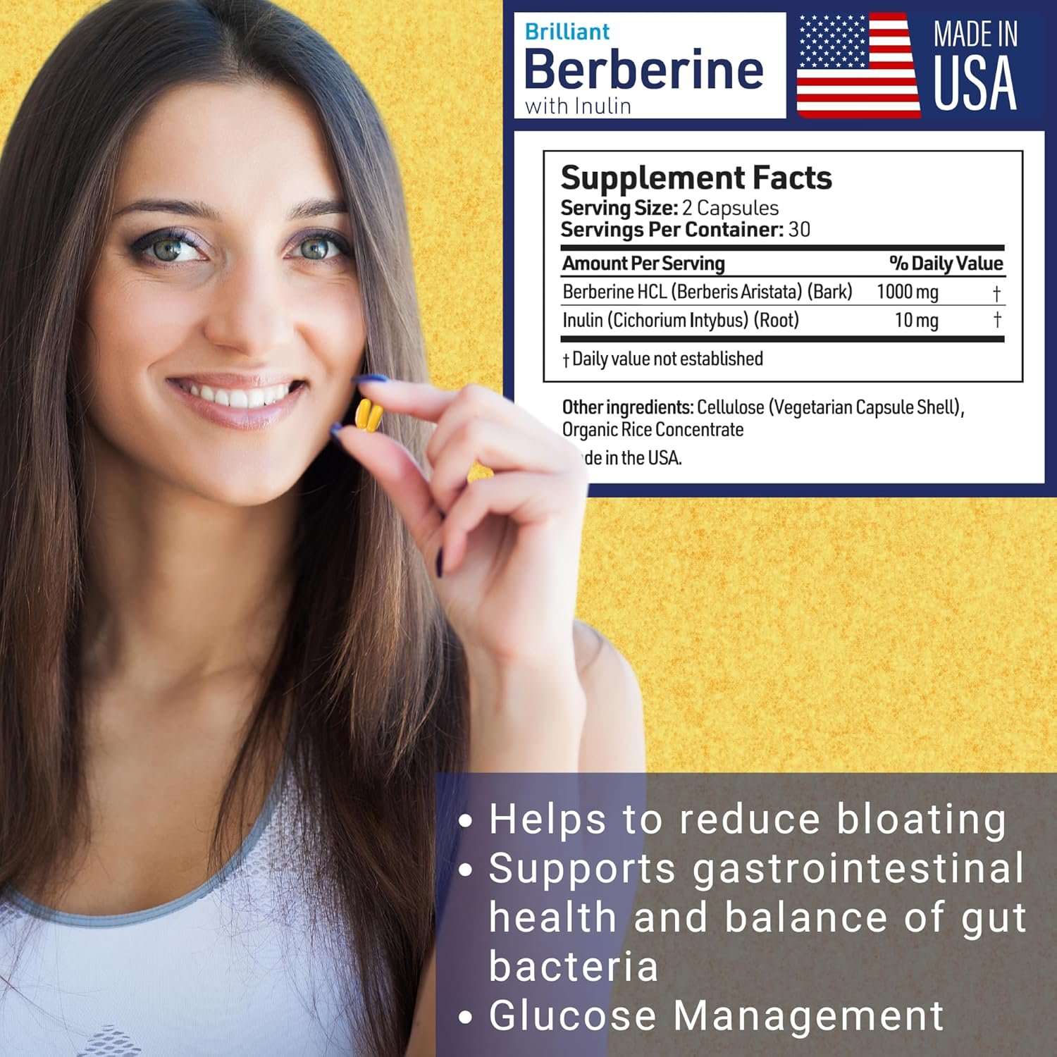 Berberine 1000mg Supplement Complex with Inulin Prebiotic - Each Capsule Contains Berberine 500mg - Doctor Formulated Supplements for High Absorption. - Image 7