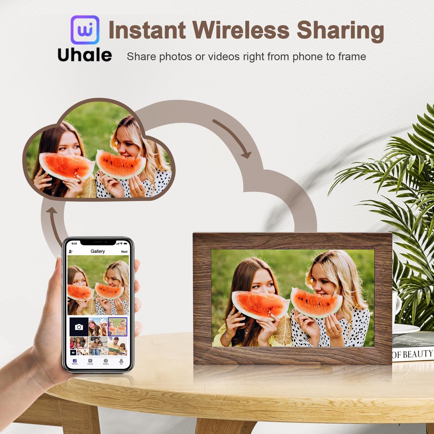 10.1 Inch Smart WiFi Digital Photo Frame 1280x800 IPS LCD Touch Screen, Auto-Rotate Portrait and Landscape, Built in 32GB Memory, Share Moments Instantly via Free App from Anywhere - Image 2