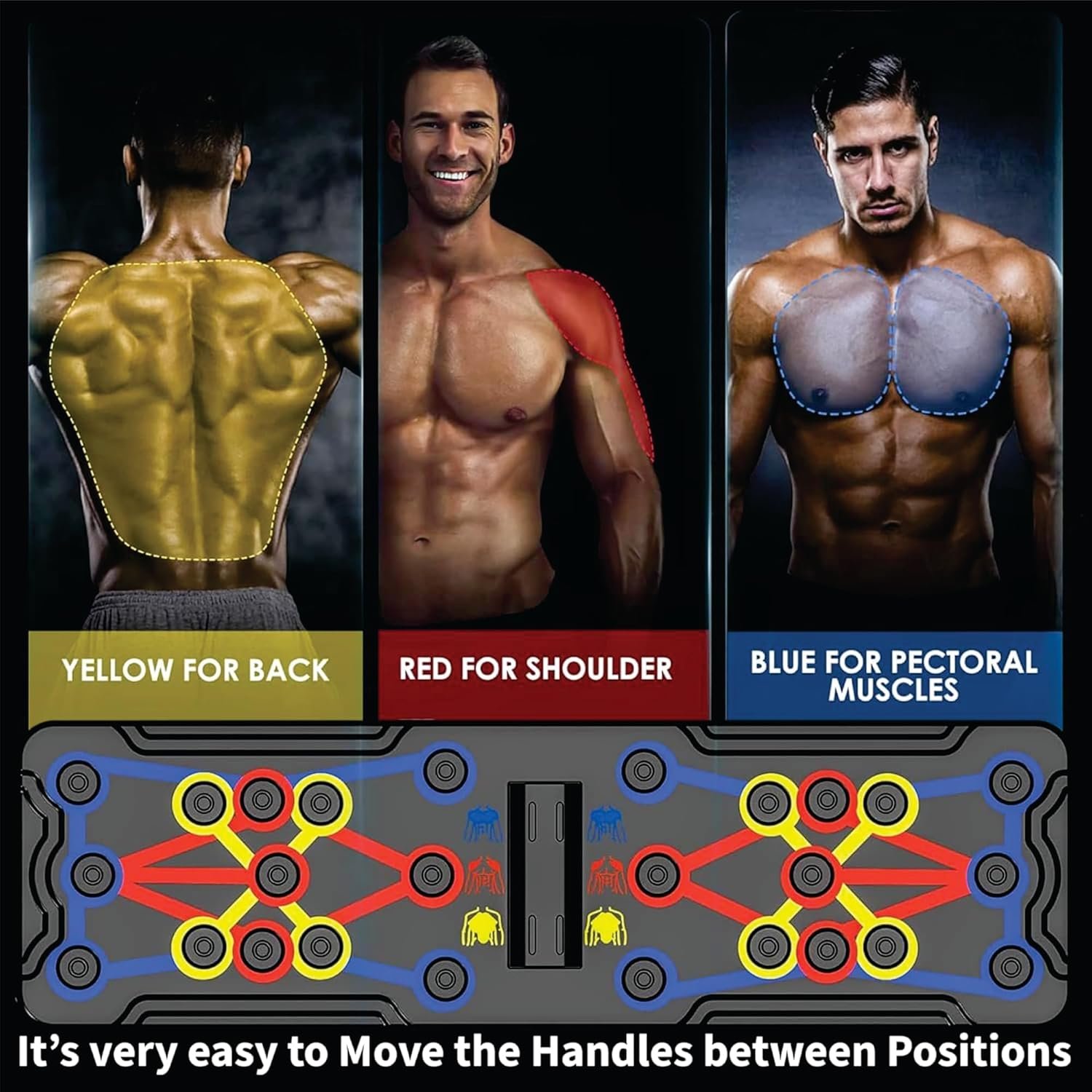 Push Up Board for Men & Women with Jumping Rope - Foldable Pushup Board, Multi-Function Push Up Board for Floor - Fitness Strength & Exercise Training Equipment for Home Workout - Image 4