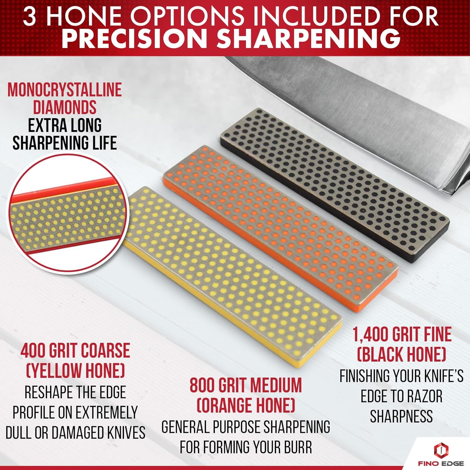Professional Knife Sharpeners for Kitchen Knives - Diamond - Designed with Tight Clamp, Stable Base - Easy To Assemble with Reference Guide & Instruction Manual - Image 6