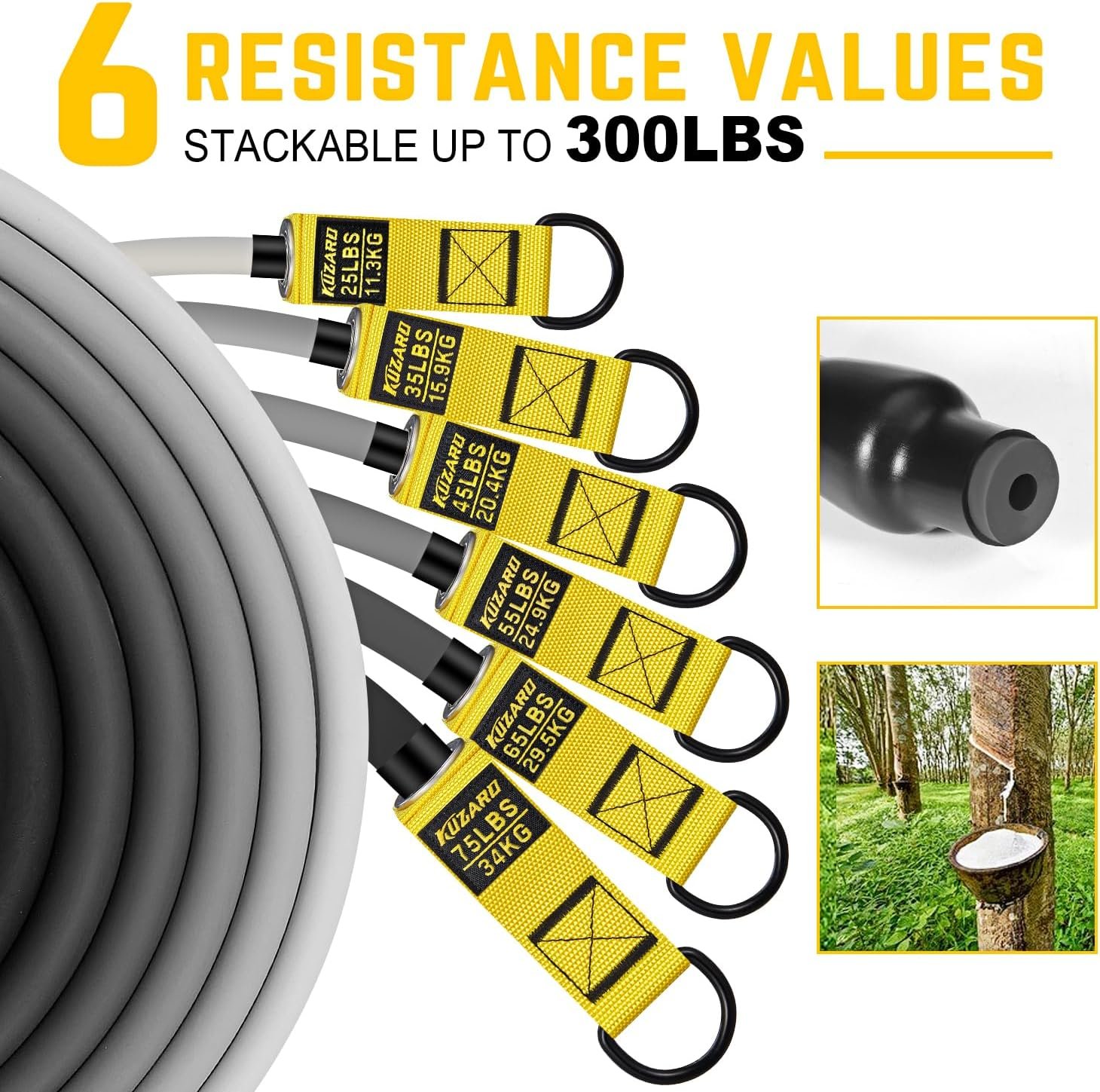 Resistance Bands for Working Out, 300lbs 360lbs Heavy Exercise Bands with Handles, Workout Bands for Men, Weight Bands Set for Muscle Training, Strength, Slim, Yoga, Home Gym Equipment - Image 3