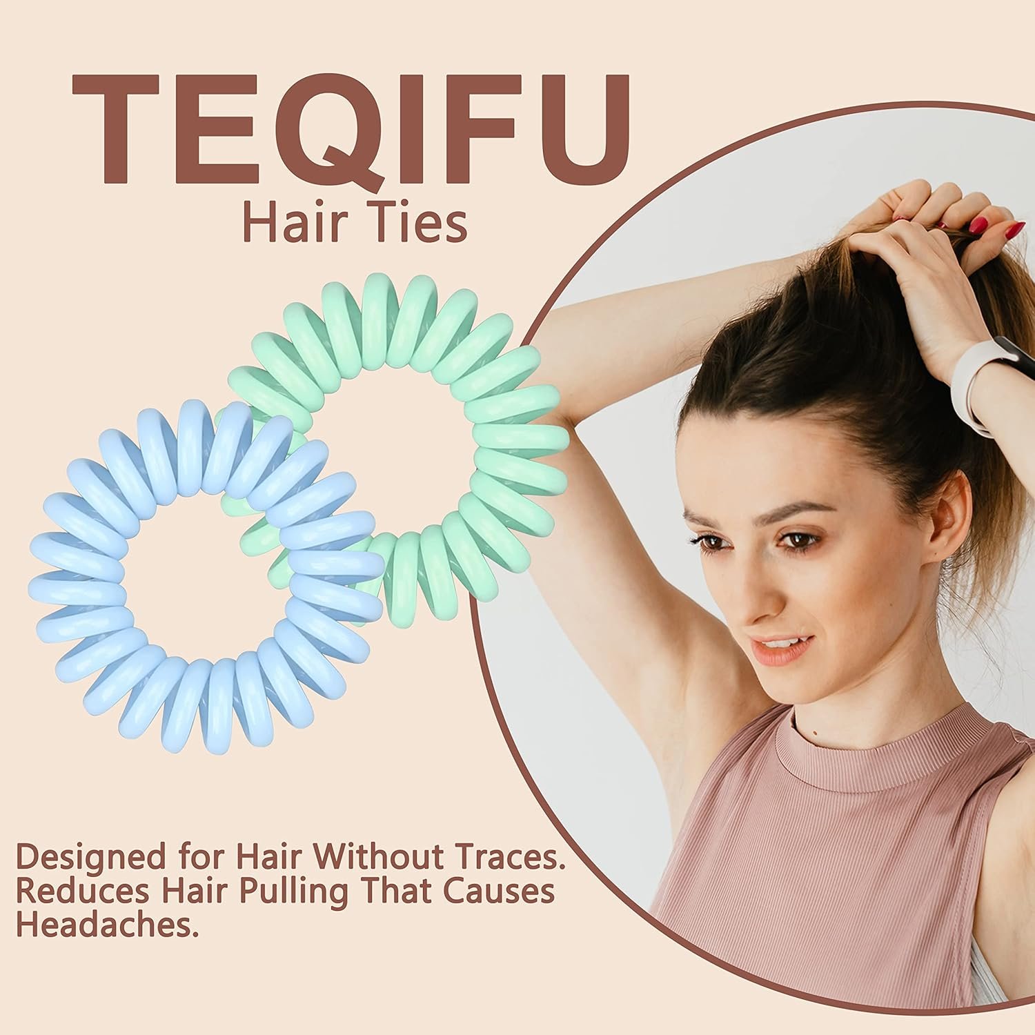 Hair Elastics, 20Pcs No Crease Spiral Hair Ties, Hair Bands Multi Color Waterproof for Women Girls, Hair Accessories - Image 7