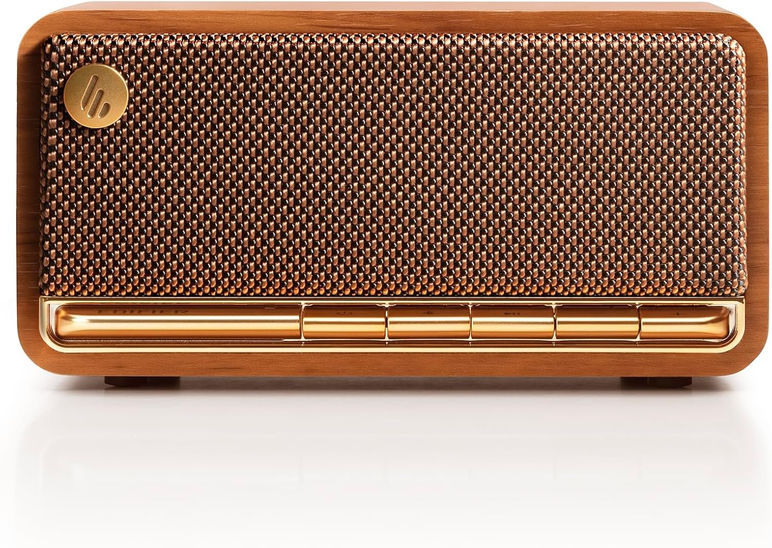 Edifier Retro Wood Bluetooth Speaker,Wireless Portable Speakers with 20W Stereo Sound,Vintage Decor Speaker with AUX,USB Soundcard,Micro SD Brown - Image 2