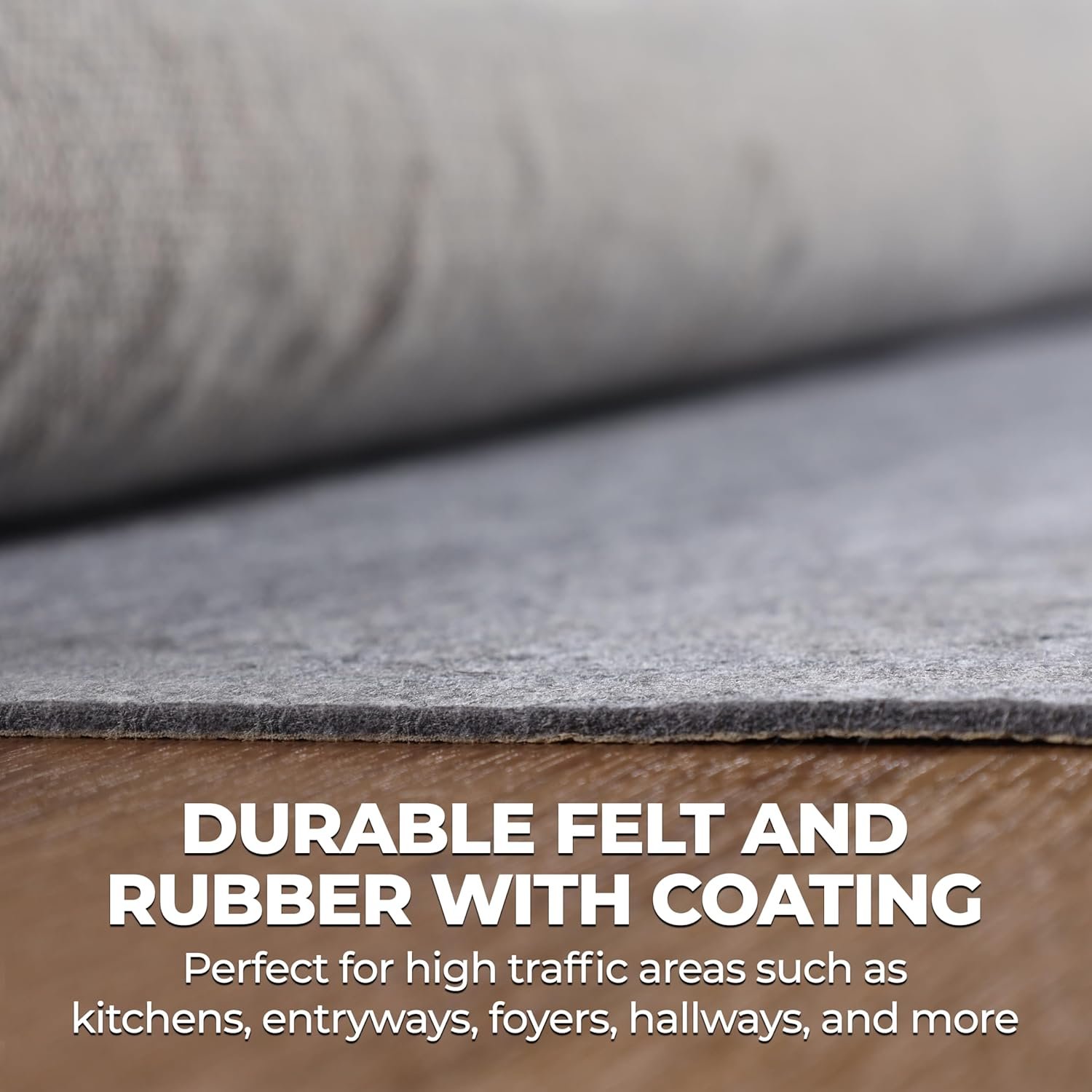 Superior Indoor Area Rug Pad, Non-Slip, Non-Skid, Floor Protector, Hardwood, Tile Floor Padding, Furniture Gripper, Slide Stopper, Felt and Rubber Rug Grip, with Coating, Lynn Collection, 2' 7" x 8' - Image 6