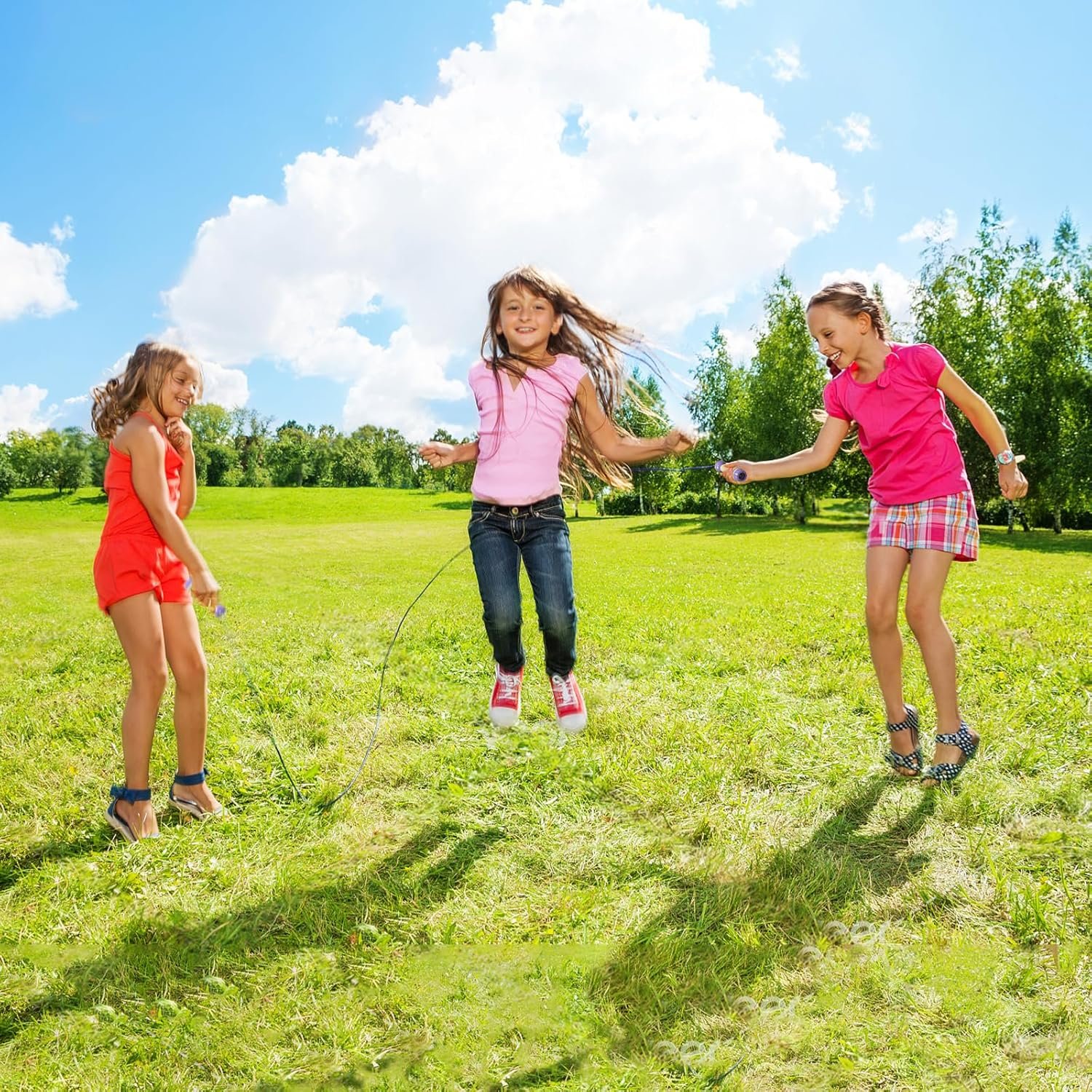 Jump Rope for Kids-Adjustable Cotton Braided Skipping Rope with Wooden Handle for Toddler Fitness Workout Exercise Outdoor Activity - Image 7