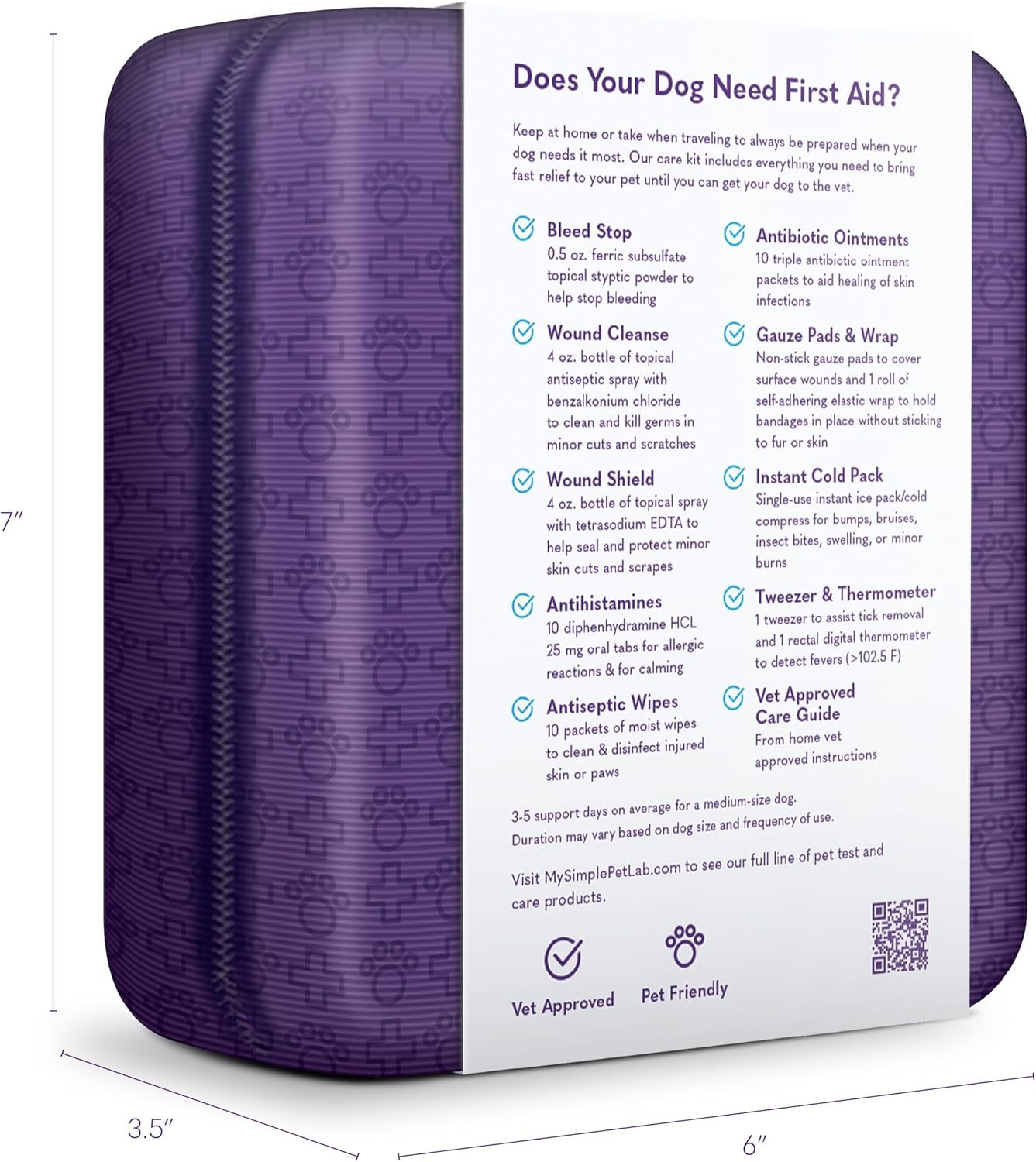 MySimplePetLab Dog First Aid Kit | First Aid Dog Travel Accessories | Dog Medical Kit | Dog Essentials Mini First Aid for Wounds, Cuts, or Minor Injuries - Image 4