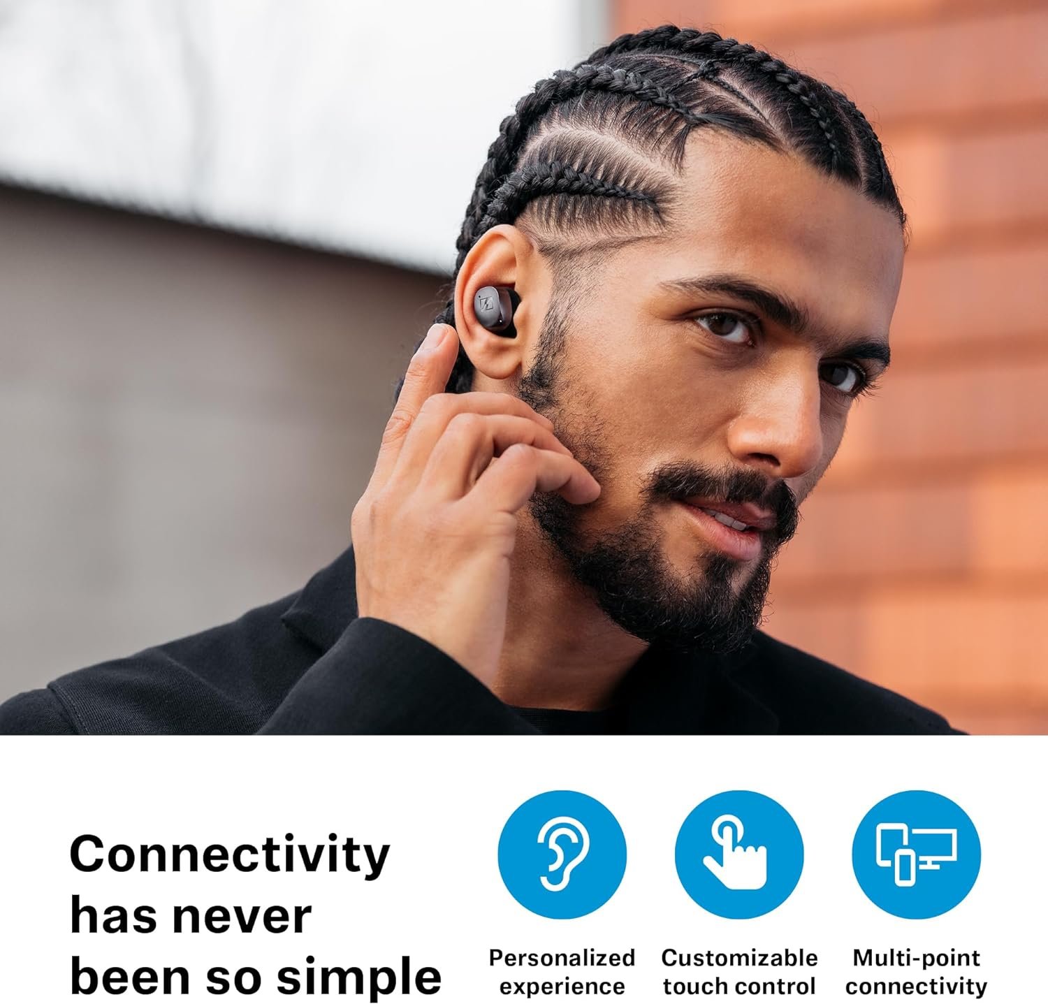 Sennheiser MOMENTUM True Wireless 4 Smart Earbuds with Bluetooth 5.4, Crystal-Clear Sound, Comfortable Design, 30-Hour Battery Life, Adaptive ANC, LE Audio and Auracast - Black Copper - Image 8