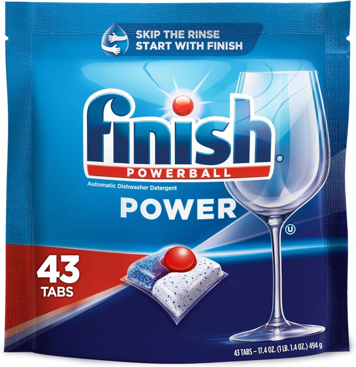 Finish Power - 43ct - Dishwasher Detergent - Powerball - Dishwashing Tablets - Dish Tabs (Pack of 1) - Image 2