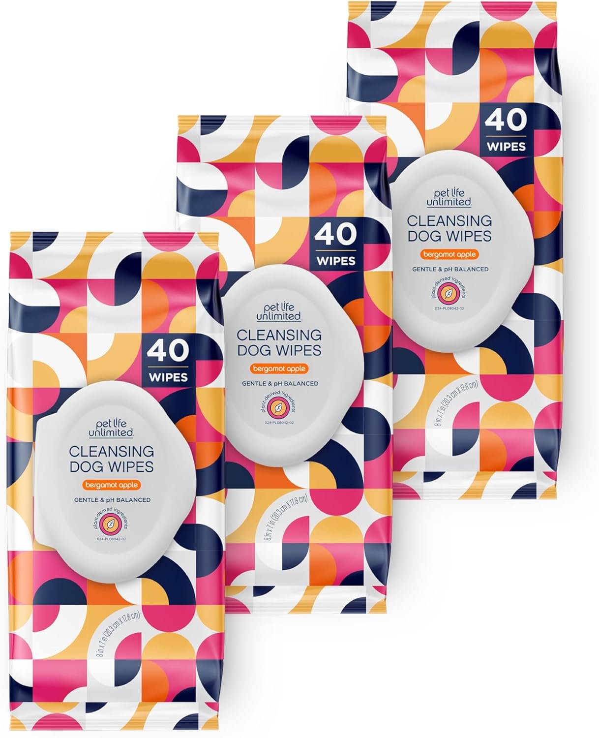 Pet Life Unlimited Pet Wipes for Dogs, Dog Cleaning Wipes - Plant-Based Dog Wipes with Moisturizing Aloe Leaf & Calendula - Made in The USA - Bergamot Apple Scent Dog Grooming Wipes - 40ct (Pack of 3) - Image 2