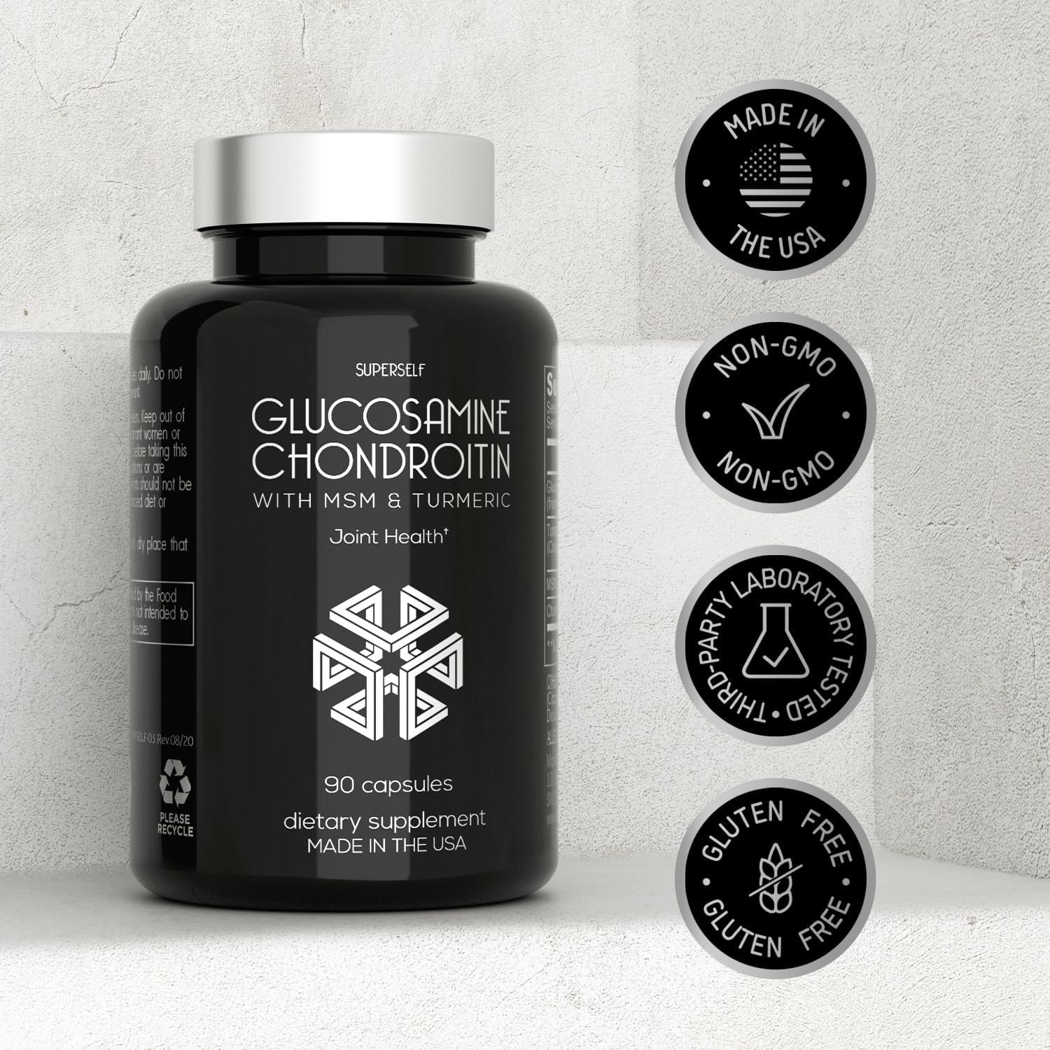 Glucosamine Chondroitin MSM with Turmeric - High Strength Joint Support Supplement for Adults Men & Women - 90 Capsules - 1500mg Glucosamine Sulfate per Serving - Image 7
