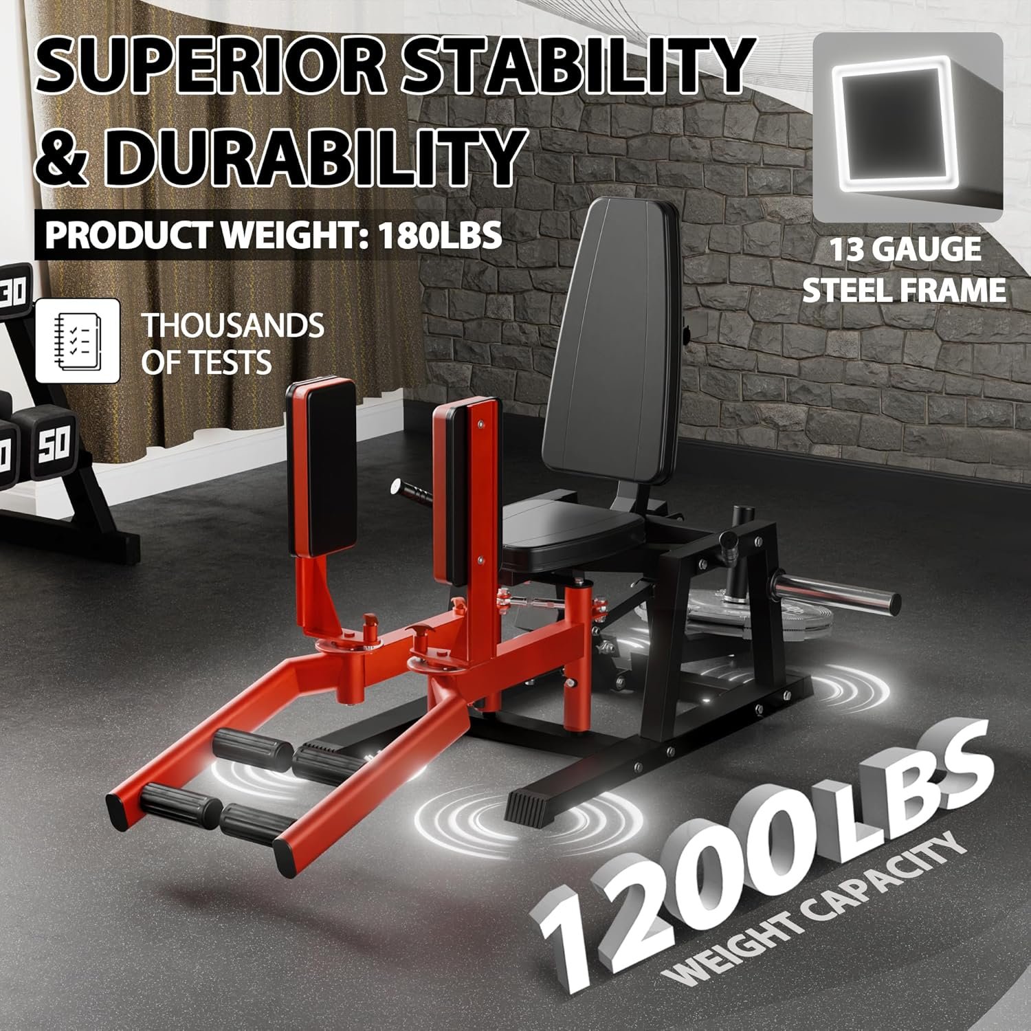 Mikolo Hip Abductor Machine, Abductor Adductor Machine Plate-Loaded, Inner and Outer Thigh Machine with 6 Levels Gear System, Glute Machines Home Gym Thigh Master - Image 8