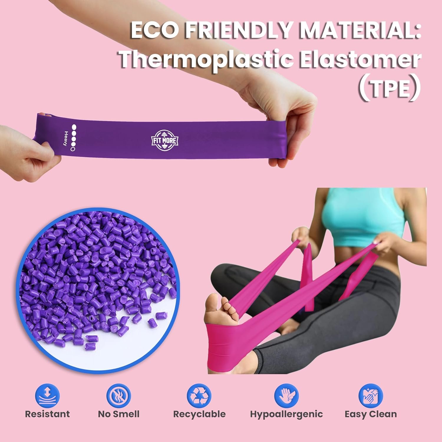 Resistance Bands for Working Out, Set of Elastic Bands for Exercise, Physical Therapy, Strength Training, Pilates, Fitness, Yoga, and Home Workouts, Bandas de Resistencia para Hacer Ejercicio - Image 3