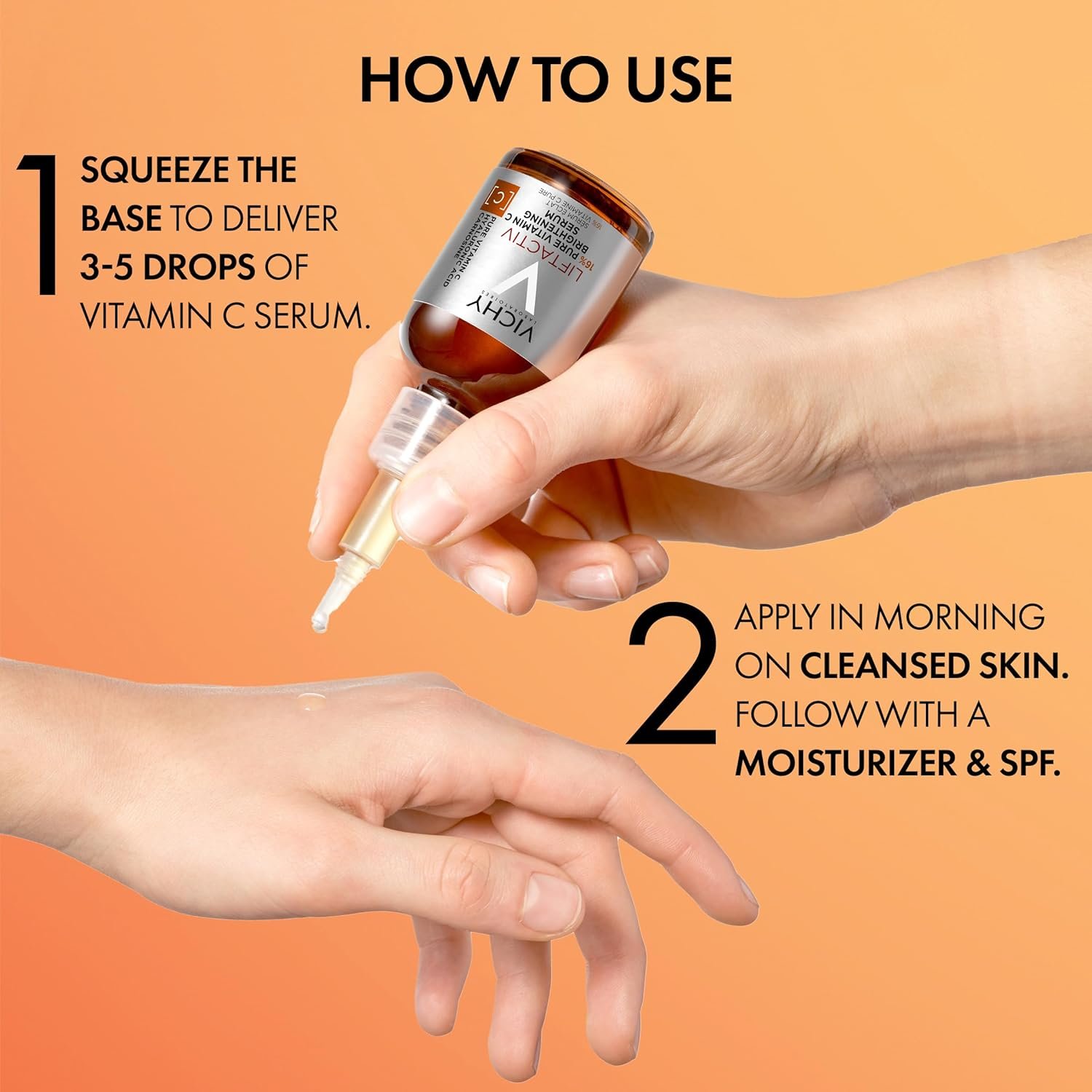 Vichy LiftActiv Vitamin C Serum For Face | Brightening Serum With 16% Pure Vitamin C + Hyaluronic Acid + Vitamin E | Improves Radiance & Firmness | Anti Aging Serum Protects Skin From Discoloration - Image 9