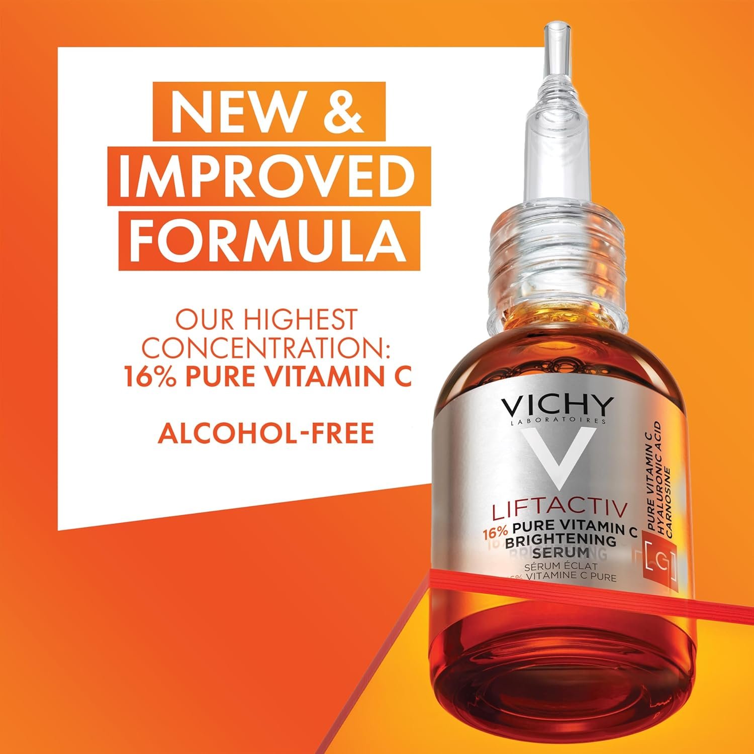 Vichy LiftActiv Vitamin C Serum For Face | Brightening Serum With 16% Pure Vitamin C + Hyaluronic Acid + Vitamin E | Improves Radiance & Firmness | Anti Aging Serum Protects Skin From Discoloration - Image 3