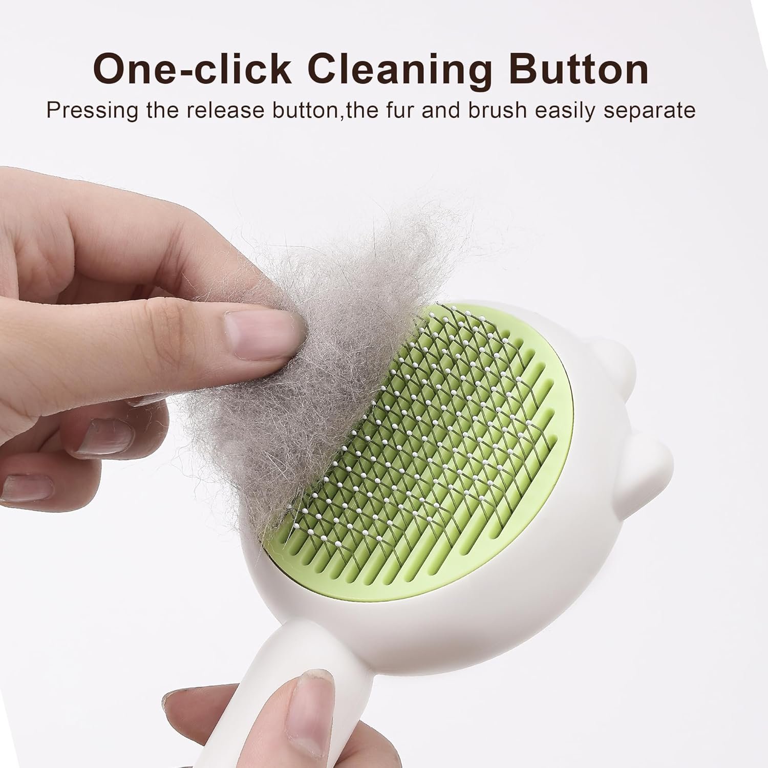 Cat Brush with Release Button, Cat Grooming Brush for Long or Short Haired Cats, Self Cleaning Slicker Brushes Removes Loose Undercoat, Hair Slicker Brush for Pet Massage (White) - Image 7