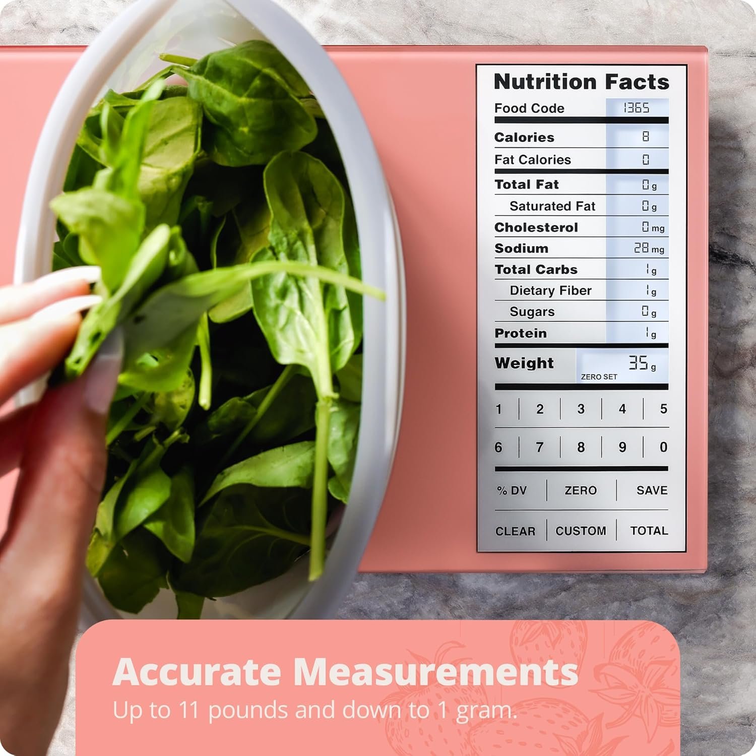 Nutrition Scale by Greater Goods with Food Grade Glass, Perfect for Calorie Counting, Meal Prep, and Weight Loss (Pink) - Image 7