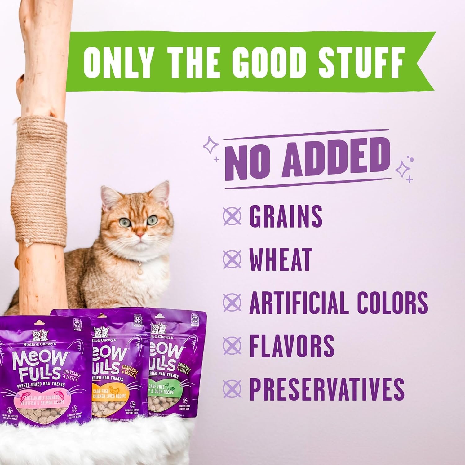 Stella & Chewy's Meowfulls Freeze Dried Cat Treats Turkey & Duck Recipe, 1.5 oz Bag - Image 7