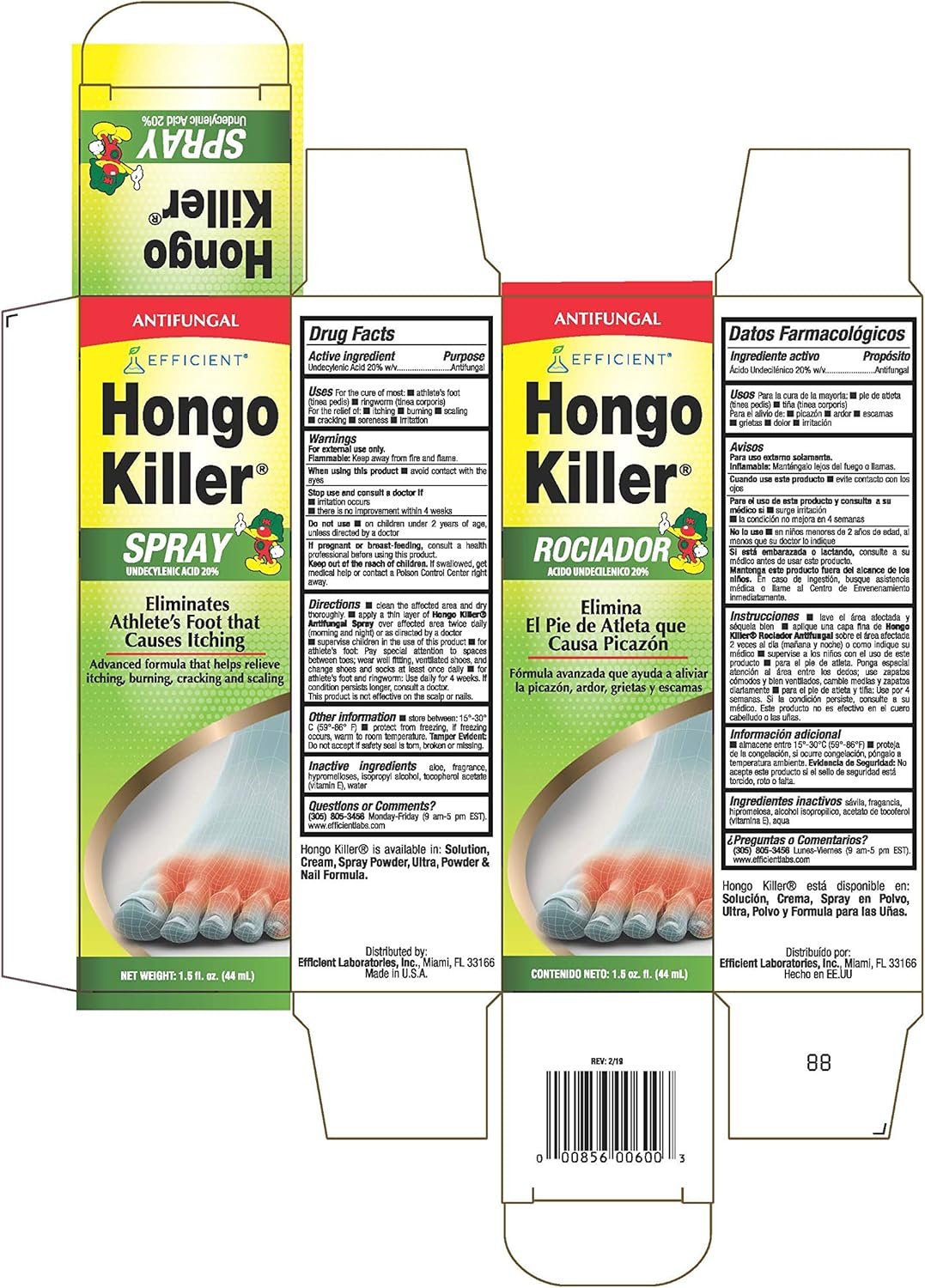 Hongo Killer Antifungal Spray, Athlete's Foot Treatment, 1.50 Fl Oz, Bottle - Image 4