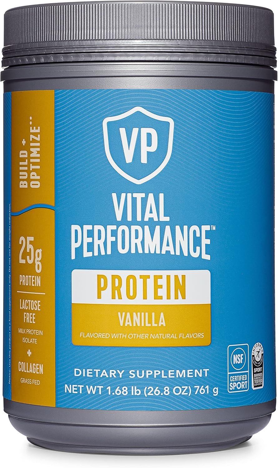 Vital Proteins Performance Powder, 25g Lactose-Free Milk Protein Isolate Casein & Whey Blend, NSF for Sport Certified, 10g Collagen Peptides, 8g EAAs, 5g BCAAs, Gluten-Free - Vanilla, 1.68lb - Image 2