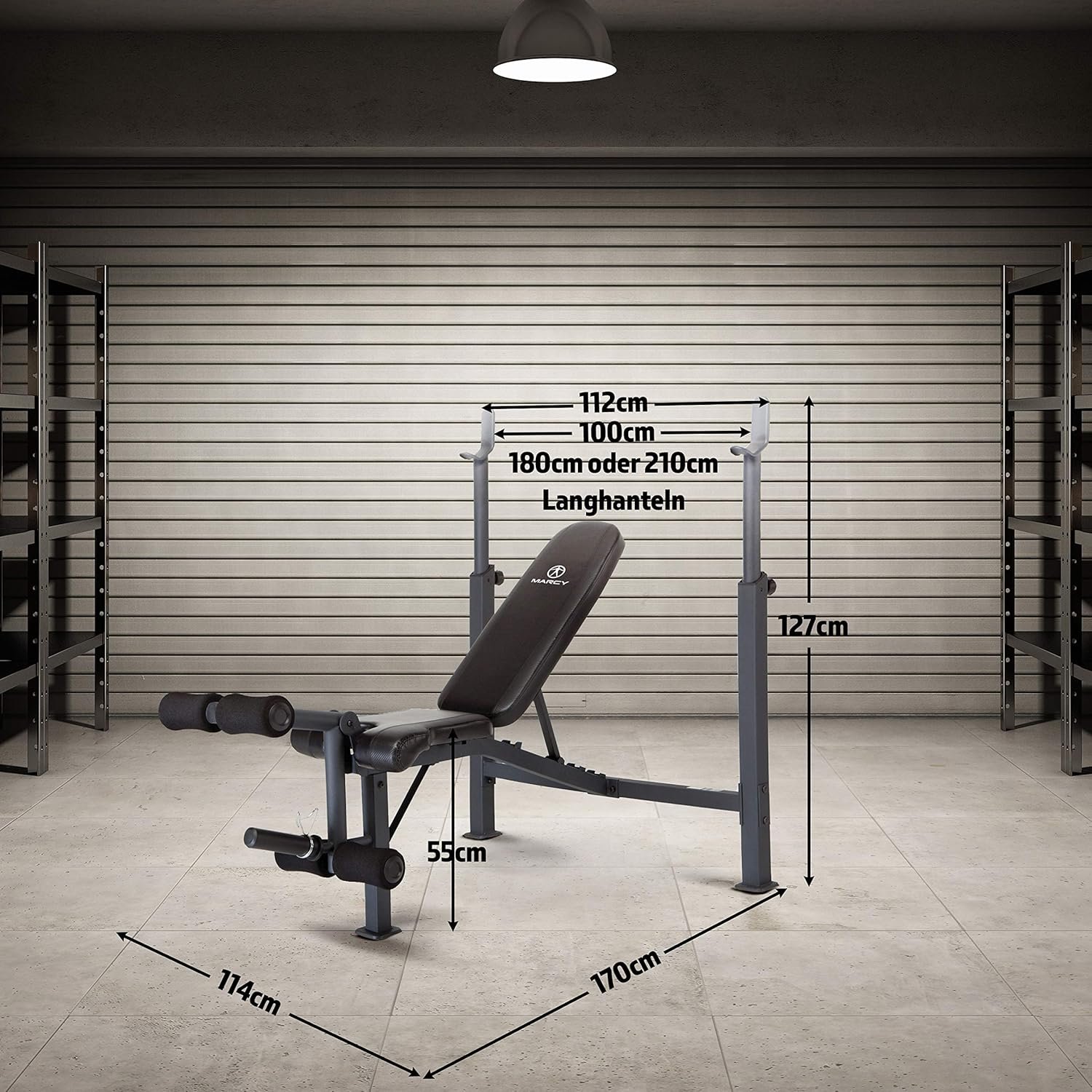 Marcy Competitor Adjustable Olympic Weight Bench with Leg Developer for Weight Lifting and Strength Training CB-729, Black - Image 11