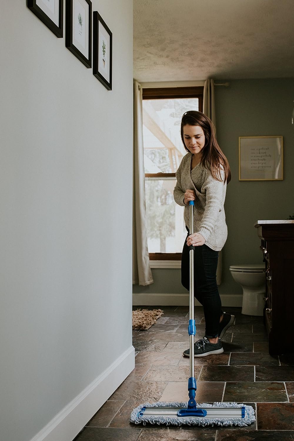 Zflow 18" Professional Microfiber Mop - Commercial Stainless Steel Handle With Microfiber Dust Pad + 3 Microfiber Wet Pads - Image 5