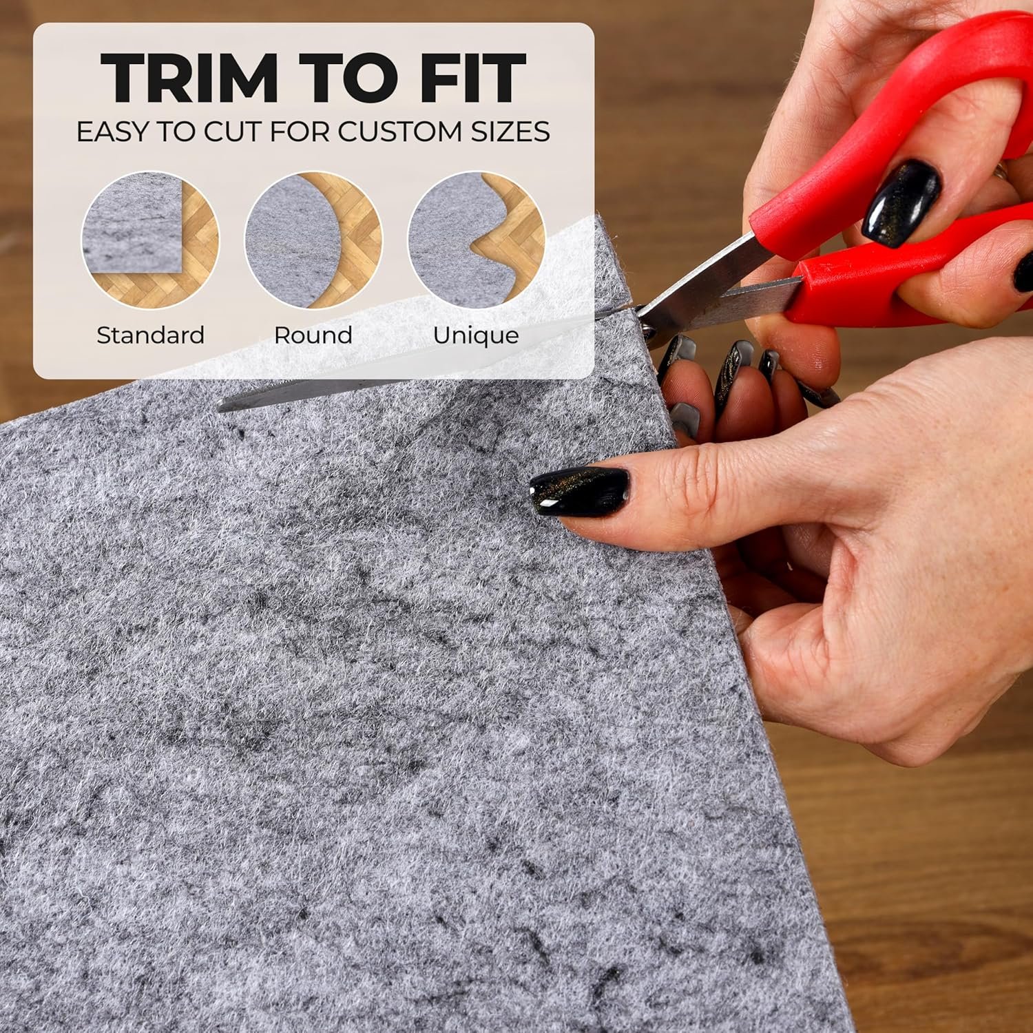 Superior Indoor Area Rug Pad, Non-Slip, Non-Skid, Floor Protector, Hardwood, Tile Floor Padding, Furniture Gripper, Slide Stopper, Felt and Rubber Rug Grip, with Coating, Lynn Collection, 2' 7" x 8' - Image 8