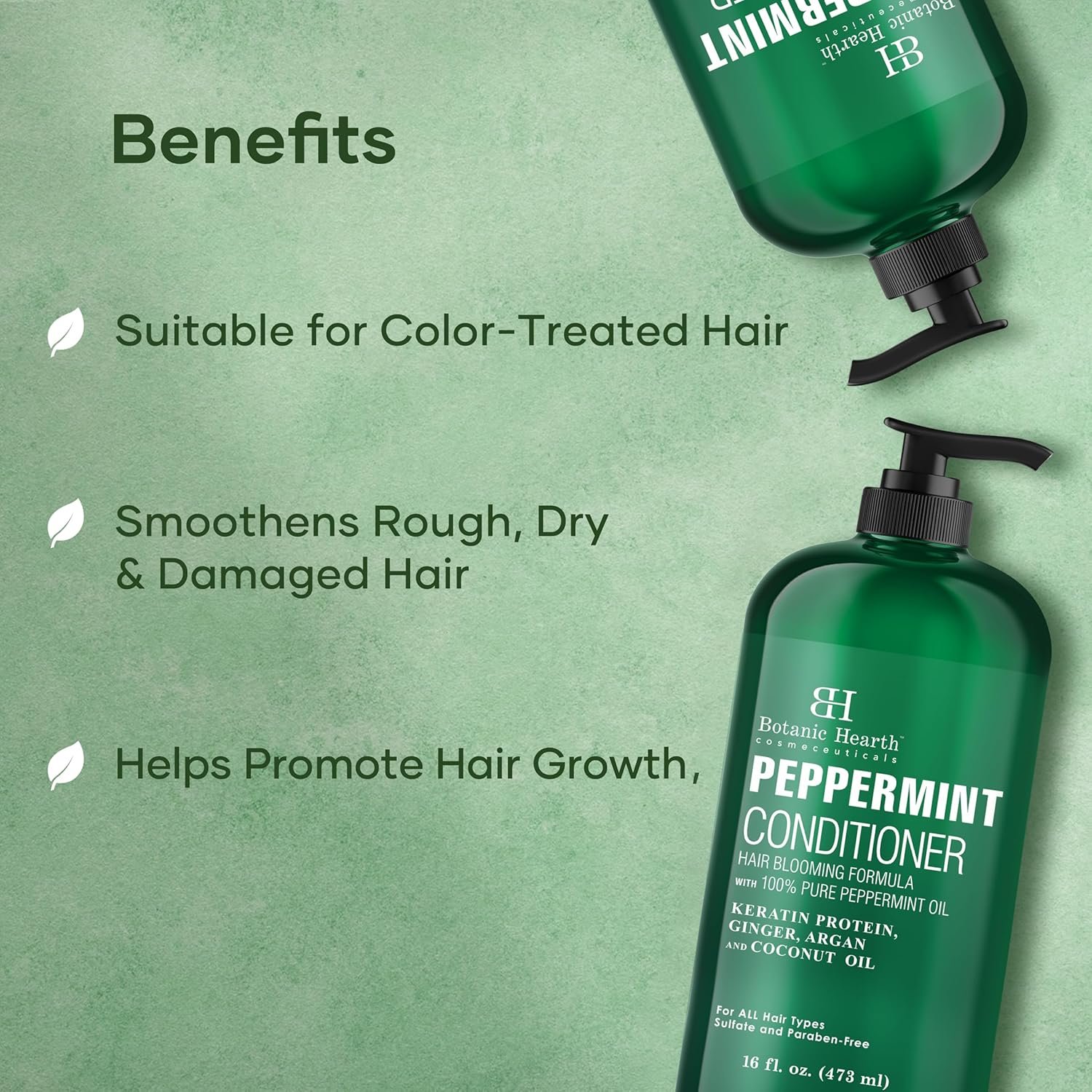 Botanic Hearth Peppermint Hair Conditioner - Hair Conditioner for Dry Damaged and Color Treated Hair - Volumizing Conditioner for fine & thin hair - Paraben & Sulfate Free - Men & Women - 16 fl oz - Image 5