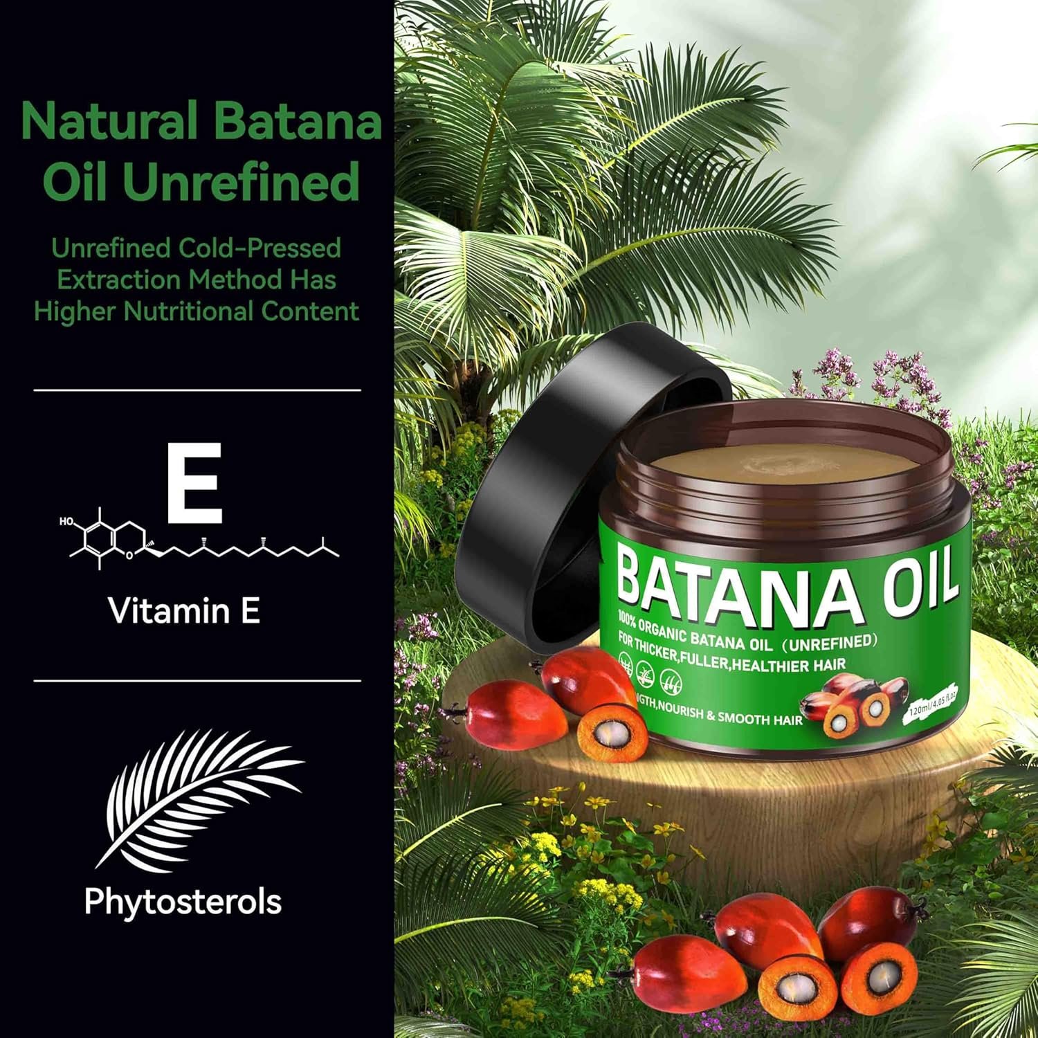 Batana Oil Hair Growth Bundle – 100% Natural Raw and Pure Batana Oil from Honduras, Dr. Sebi Approved – 4.05 FL OZ Liquid & Solid Paste for Thicker, Stronger Hair - Image 3
