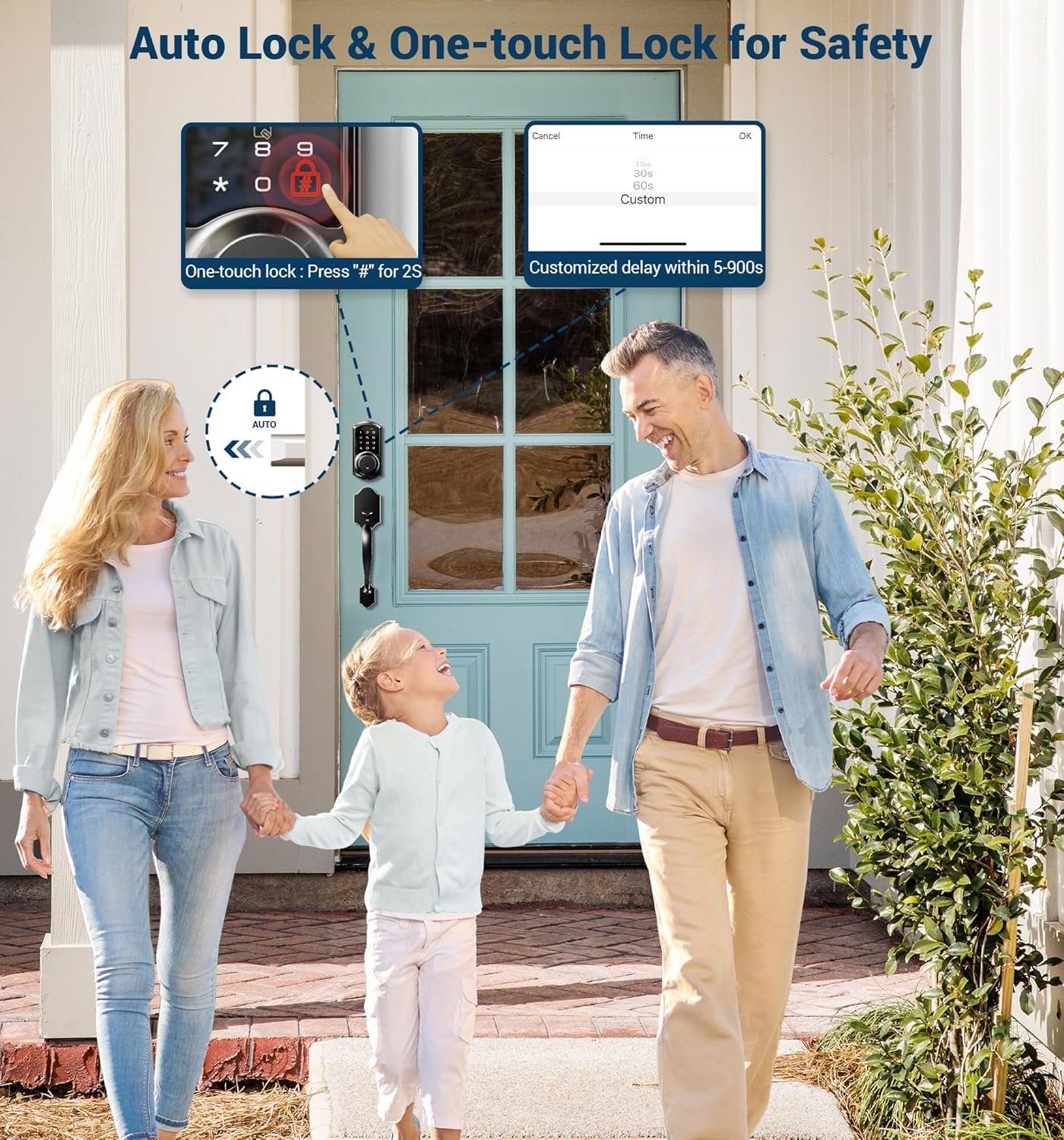 Veise Smart Deadbolt with App Control, Keyless Entry Smart Lock for Front Door, Electronic Digital Door Lock with Code, Easy Install, Matte Black - Image 4