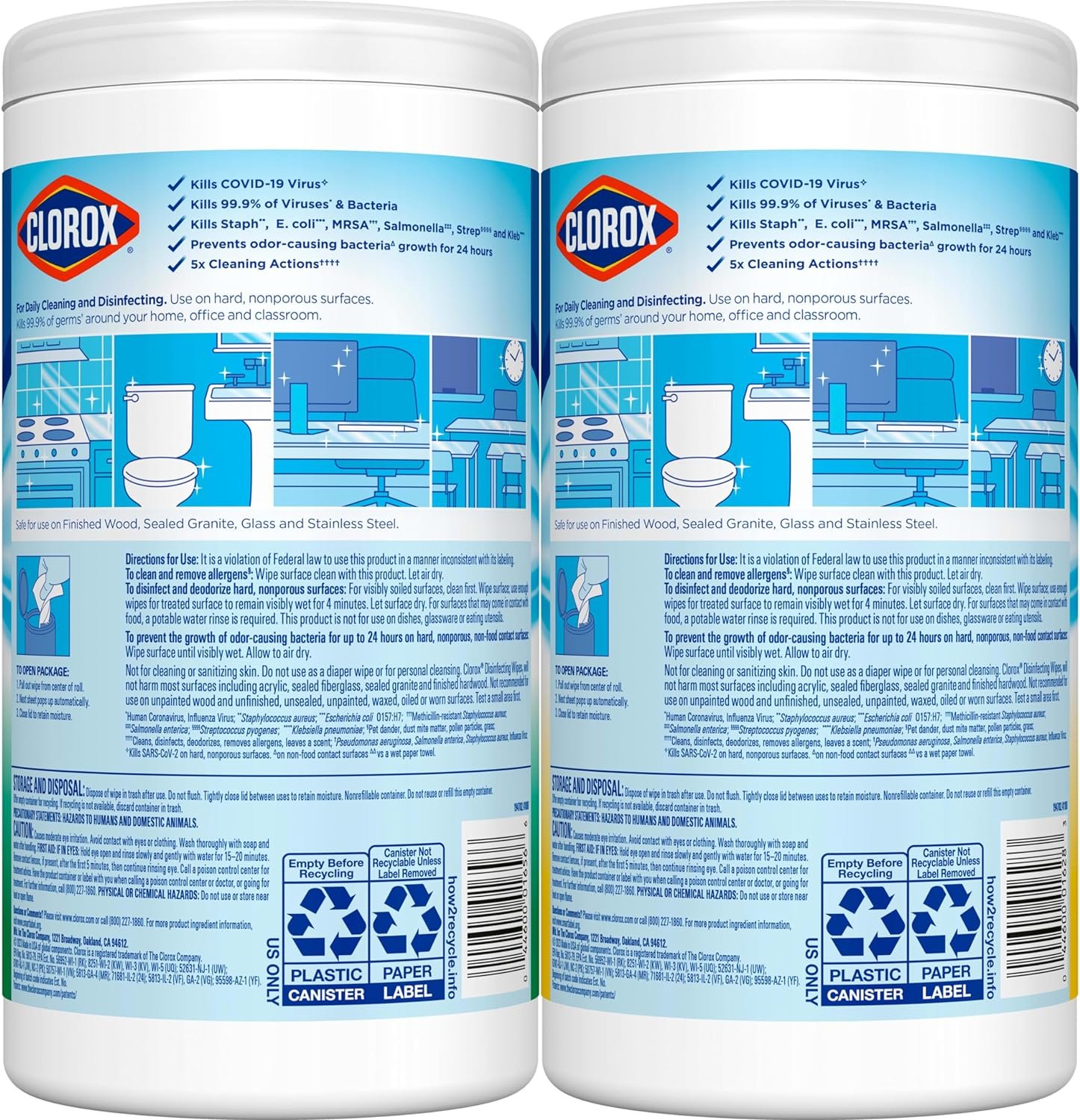 Clorox Disinfecting Wipes Value Pack, Bleach Free Cleaning Wipes, 75 Count Each, Pack of 2, Packaging May Vary - Image 11