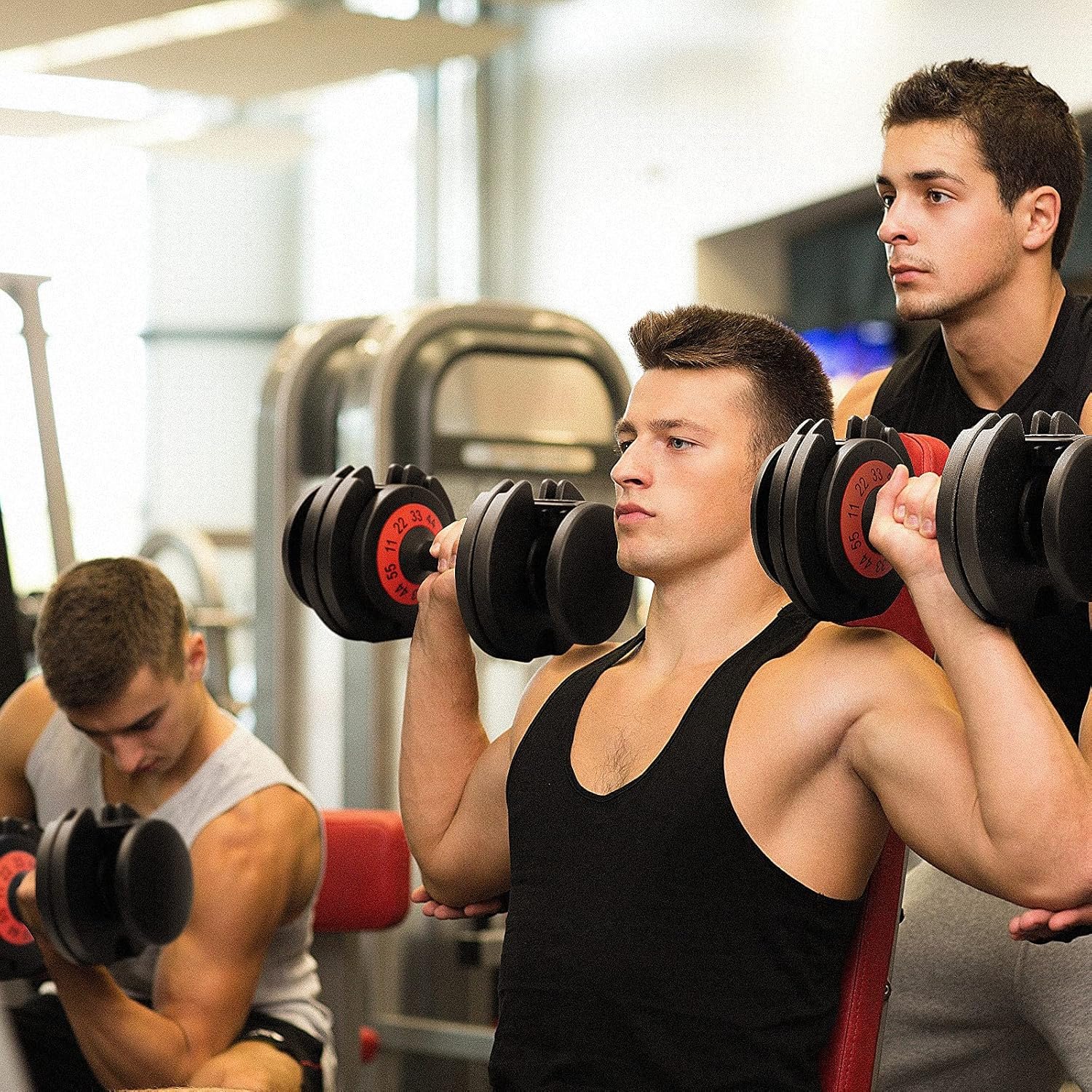 AOTOB 25/55 lbs (Pair) Adjustable Dumbbell Set, Dumbbells Adjustable Weight with Anti-Slip Fast Adjust Turning Handle, Dumbbell Sets Adjustable for Men and Women, Dumbbells Pair for Home Gym Exercise - Image 4