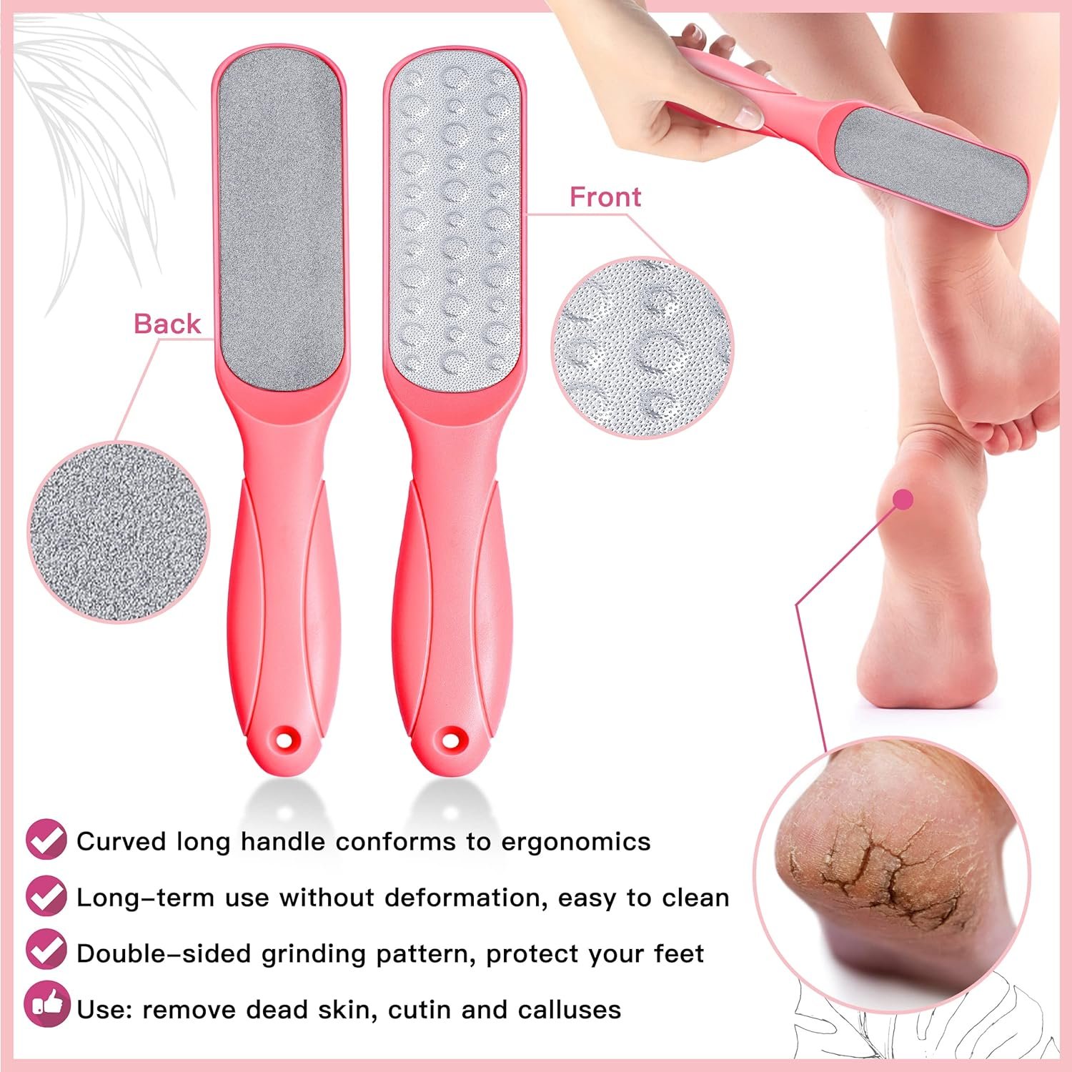 Foot Soak Set Pedicure Kit Foot Spa Callus Remover for Feet Cuticle Remover Foot File for Dead Skin Pink Salt Urea Cream for Feet Aloe Lavender Pedicure Supplies Dry Cracked Feet for Women Men - Image 5