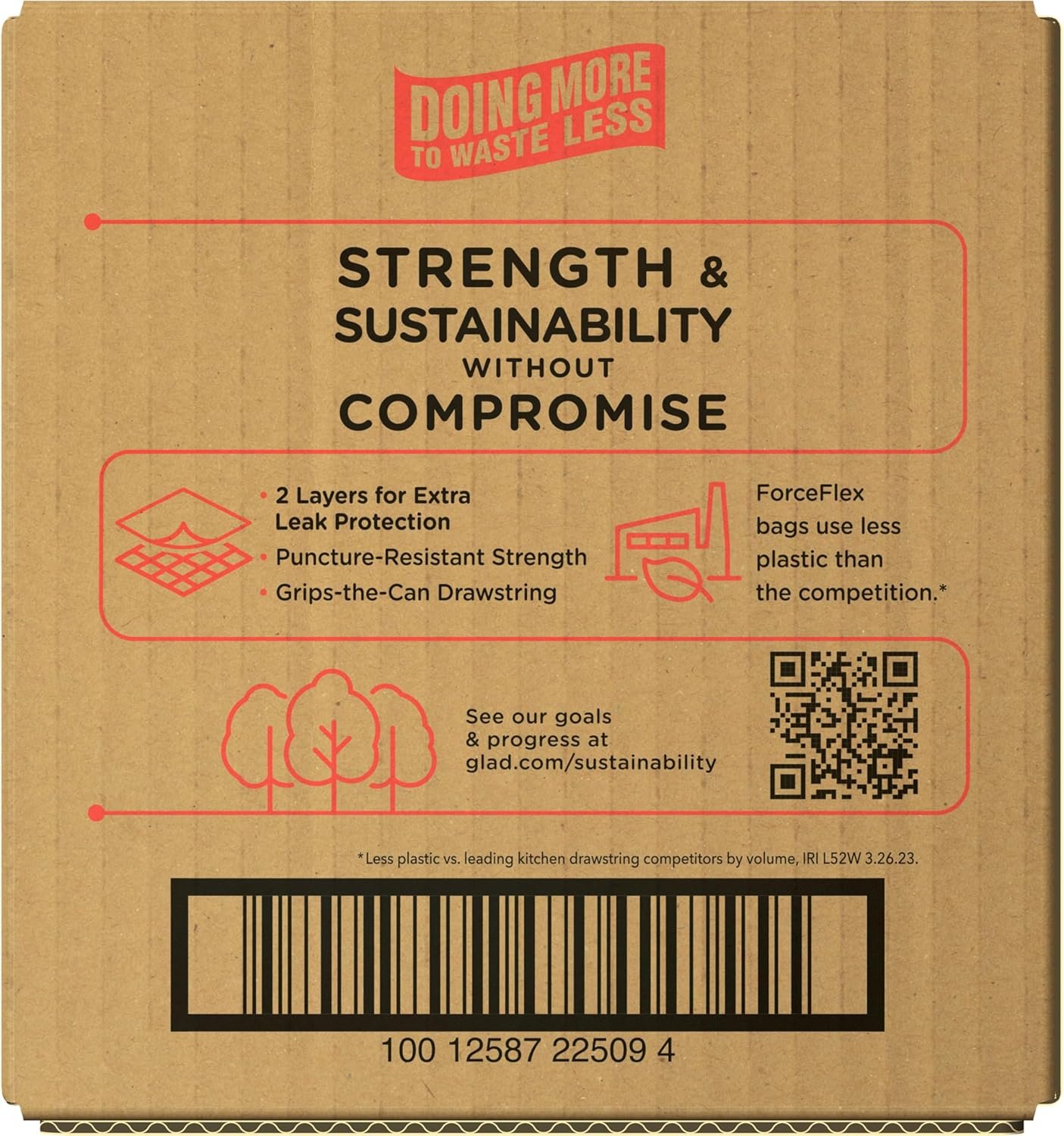 Glad Trash Bags, ForceFlex Tall Kitchen Drawstring Garbage Bags, 13 Gal, Gain Lemon Zest, 110 Ct, Pack May Vary - Image 11