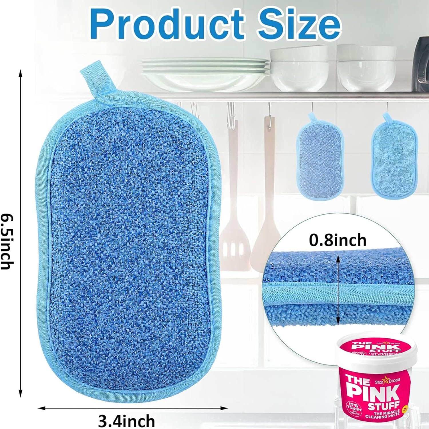 FII The Pink Stuff - The Miracle All Purpose Cleaning Paste, Bundle with Microfiber Towel, Scrub Brush & Scouring Pad - Image 8
