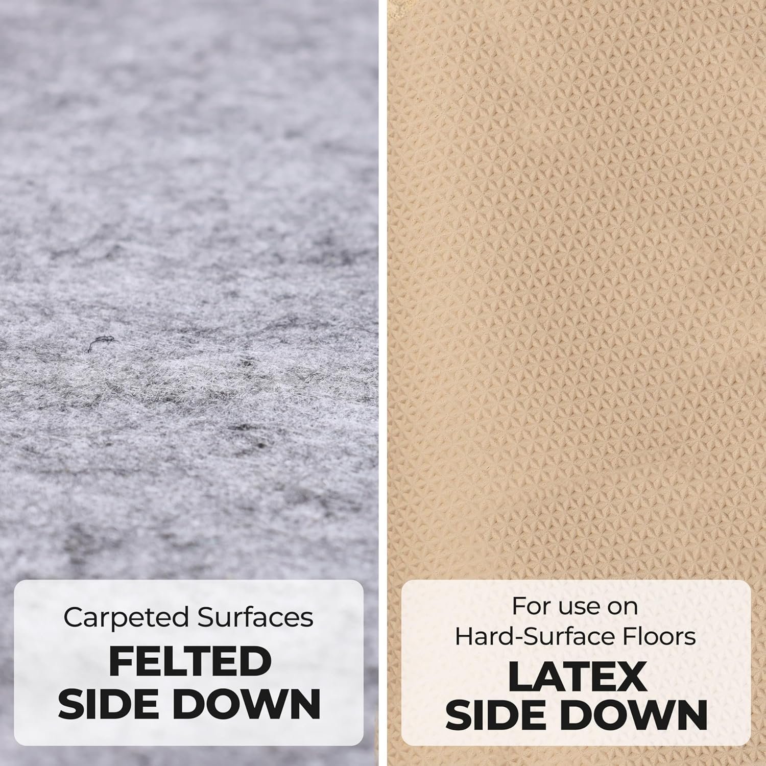 Superior Indoor Area Rug Pad, Non-Slip, Non-Skid, Floor Protector, Hardwood, Tile Floor Padding, Furniture Gripper, Slide Stopper, Felt and Rubber Rug Grip, with Coating, Lynn Collection, 2' 7" x 8' - Image 9