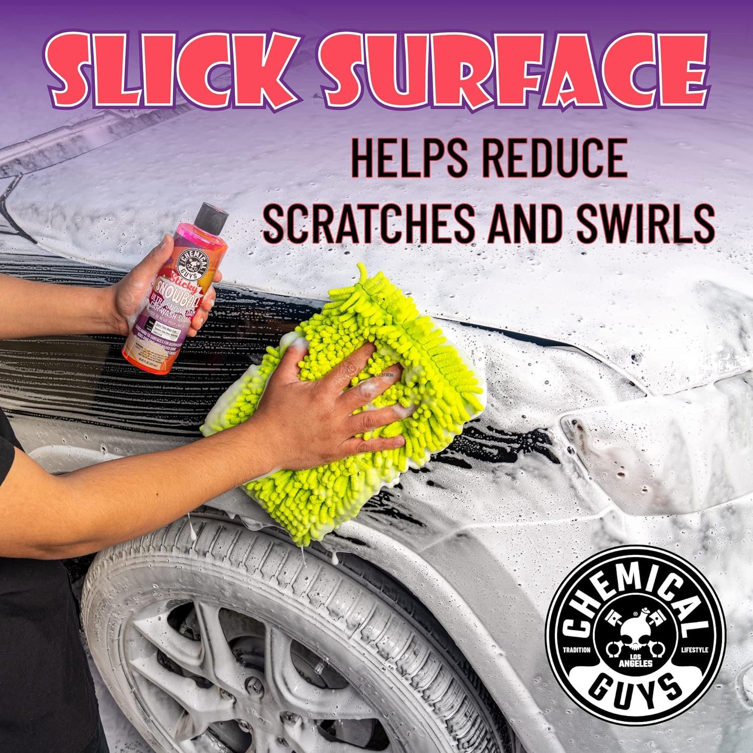 Chemical Guys CWS21564 Sticky Snowball Ultra Snow Foam Car Wash Soap (for Foam Cannons, Foam Guns or Bucket Washes) for Cars, Trucks, Motorcycles, RVs & More 64 fl oz (Half Gallon) Cherry Scent - Image 6