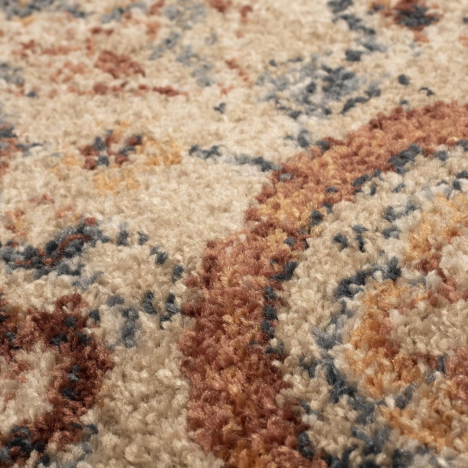 Superior Indoor Area Rug, Stylish Rugs For Living Room, Bedroom, Office, Hardwood Floors, Kitchen, Dining, Carpet Essentials, Dark Blue Decor, Ogee Medallion, Sibylla Collection, 5' x 8', Beige - Image 4