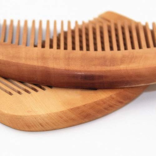 2Pcs Natural Peach Wood Fine Tooth Hair Comb Anti-Static Hair Care Wooden Comb Handmade Gift Comb for Women and Men Massage Detangling Tools Care Accessories Hair Care Styling Tools and Appliances - Image 4