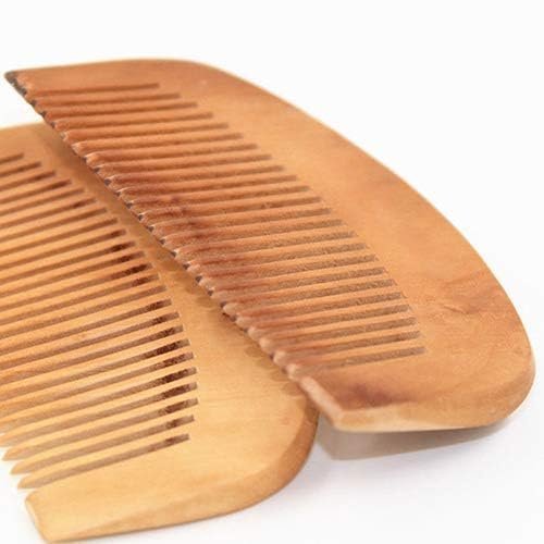 2Pcs Natural Peach Wood Fine Tooth Hair Comb Anti-Static Hair Care Wooden Comb Handmade Gift Comb for Women and Men Massage Detangling Tools Care Accessories Hair Care Styling Tools and Appliances - Image 2
