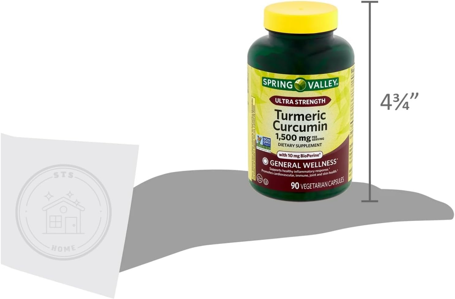 Spring Valley Turmeric Supplement | Turmeric Curcumin Supplement, Ultra Strength 1,500 mg, 90 Count + STS Sticker. - Image 7