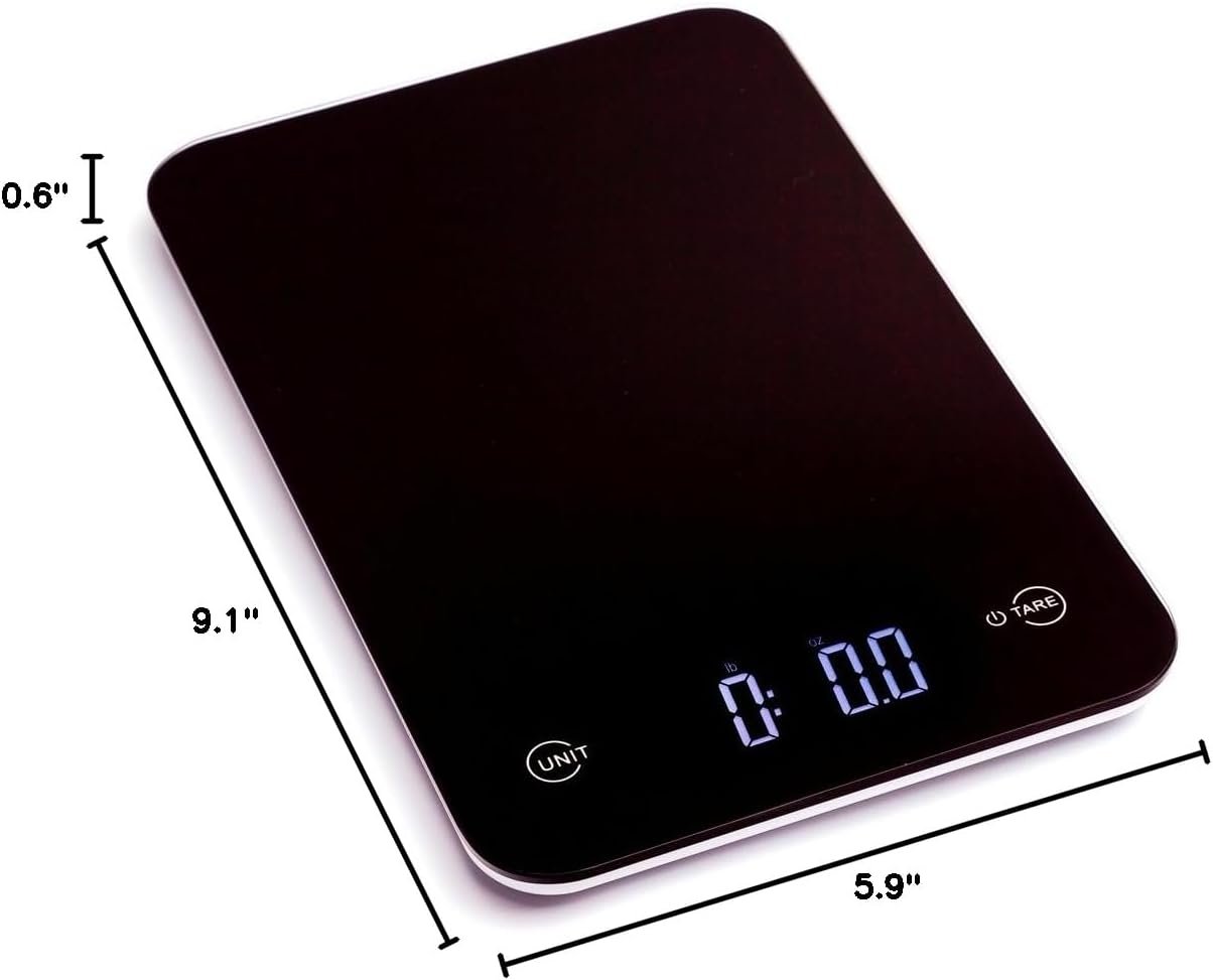 Ozeri Touch Professional Digital Kitchen Scale (12 lbs Edition), Tempered Glass in Elegant Black - Image 10