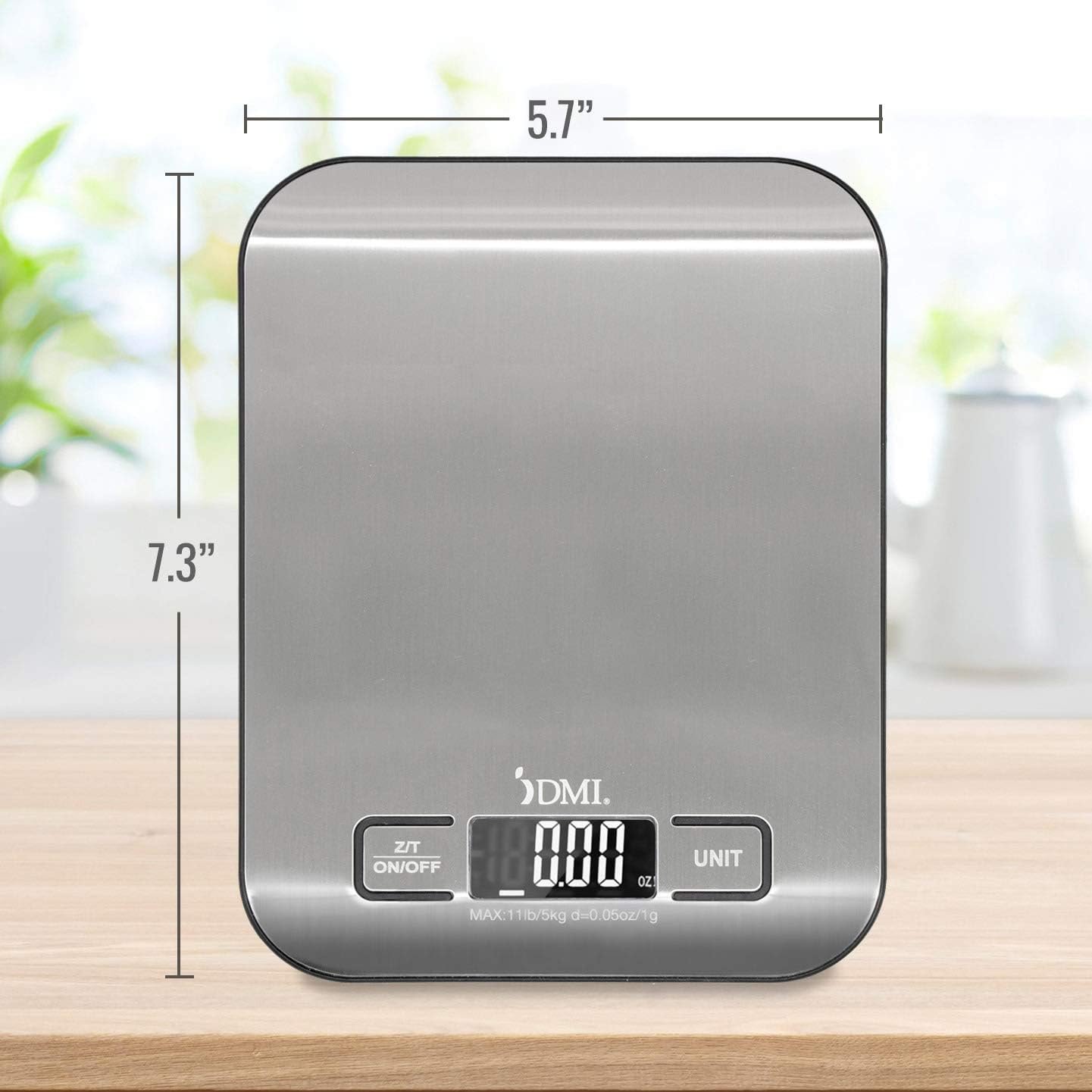 DMI Digital Food Scale and Kitchen Scale for Cooking, Baking and Meal Prep, Withstands up to 11 Pounds of Weight, Measures units between oz, g, mL, lb, oz, 304 Stainless Steel - Image 5